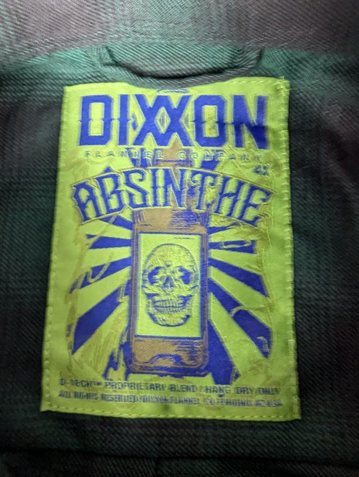 Dixxon Absinthe Flannel Shirt Mens XXXXL Green Long Sleeve Pearl Snap