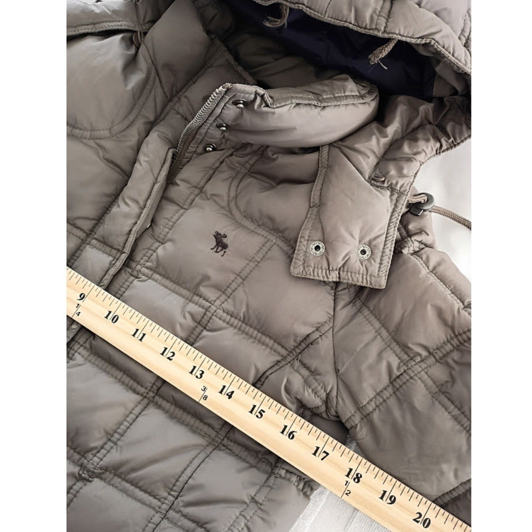 Abercrombie & Fitch Brown Quilted Puffer Jacket Hooded Y2K Gorpcore Moose Logo M