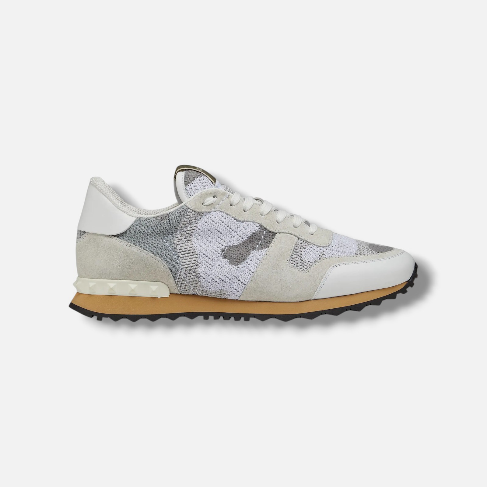 Valentino Garavani Men’s Gray Camouflage Rockrunner Sneaker Shoe Size EU:39 US:6