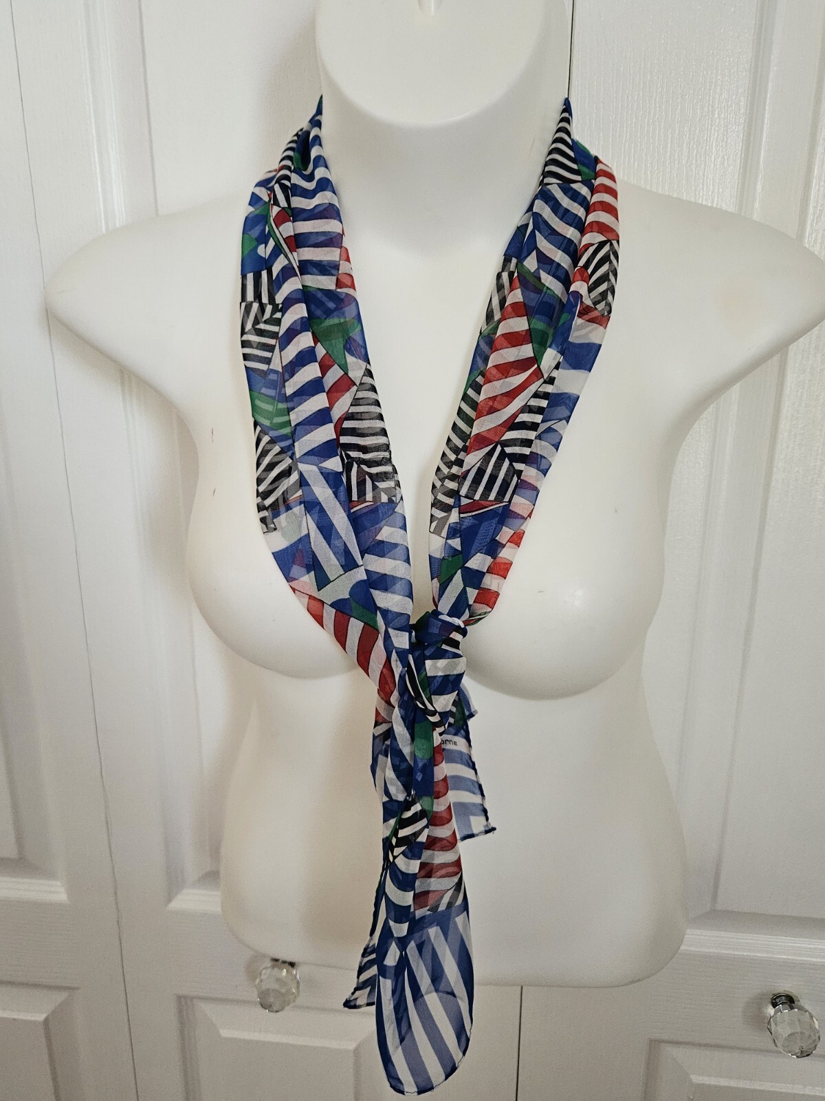 Vtg Liz Claiborne Scarf Polyester 10.25×52″ Sailboats