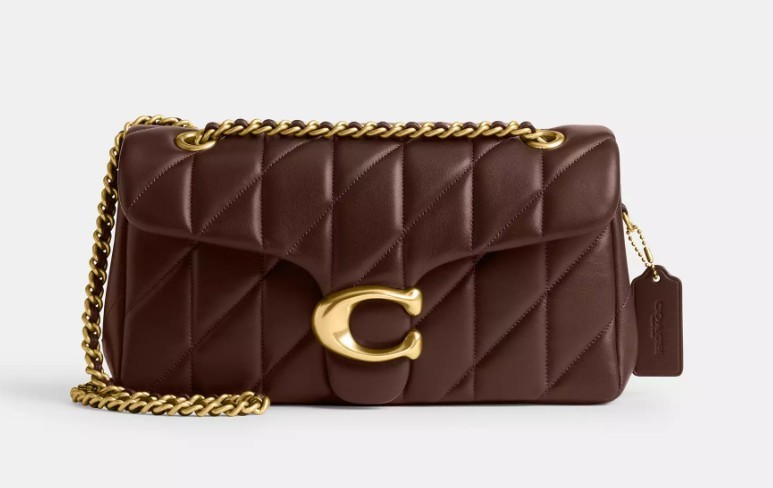 COACH Tabby 26 Quilted Leather Shoulder Bag Brown Crossbody Purse CP149 NEW