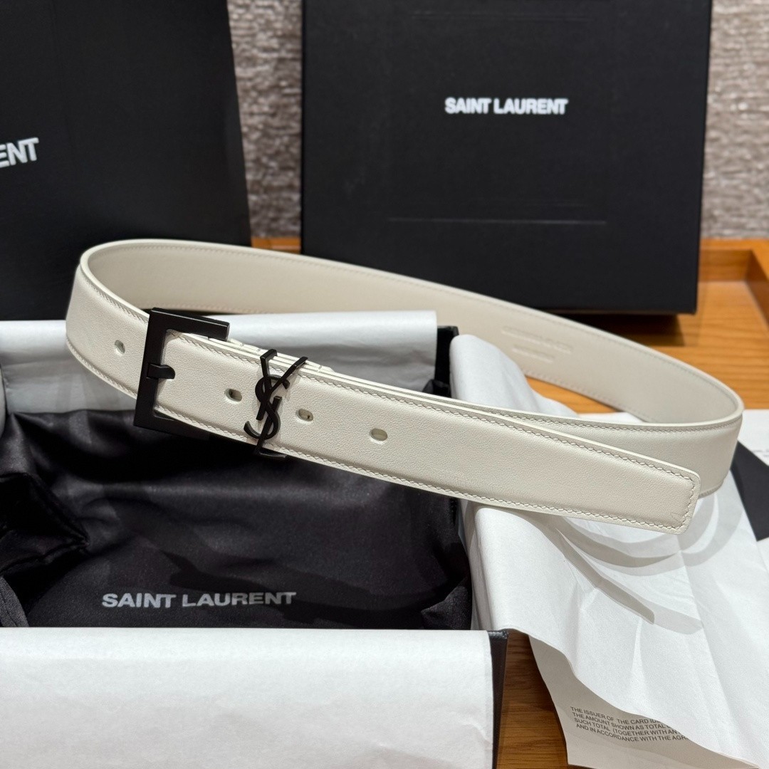 Authentic Yves Saint Laurent Belt YSL Black Buckle Width:3.0cm/1.18inchs