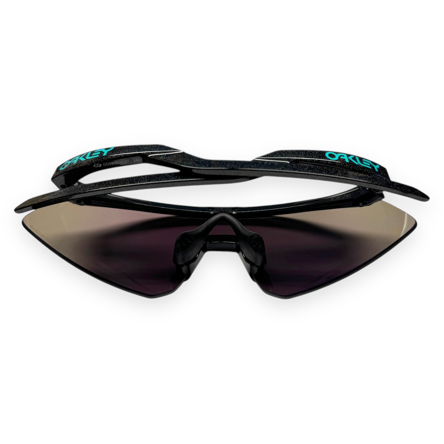 Oakley Hydra Sunglasses Polished Black on Shimmer Prizm Jade OO9229-1537 w/case