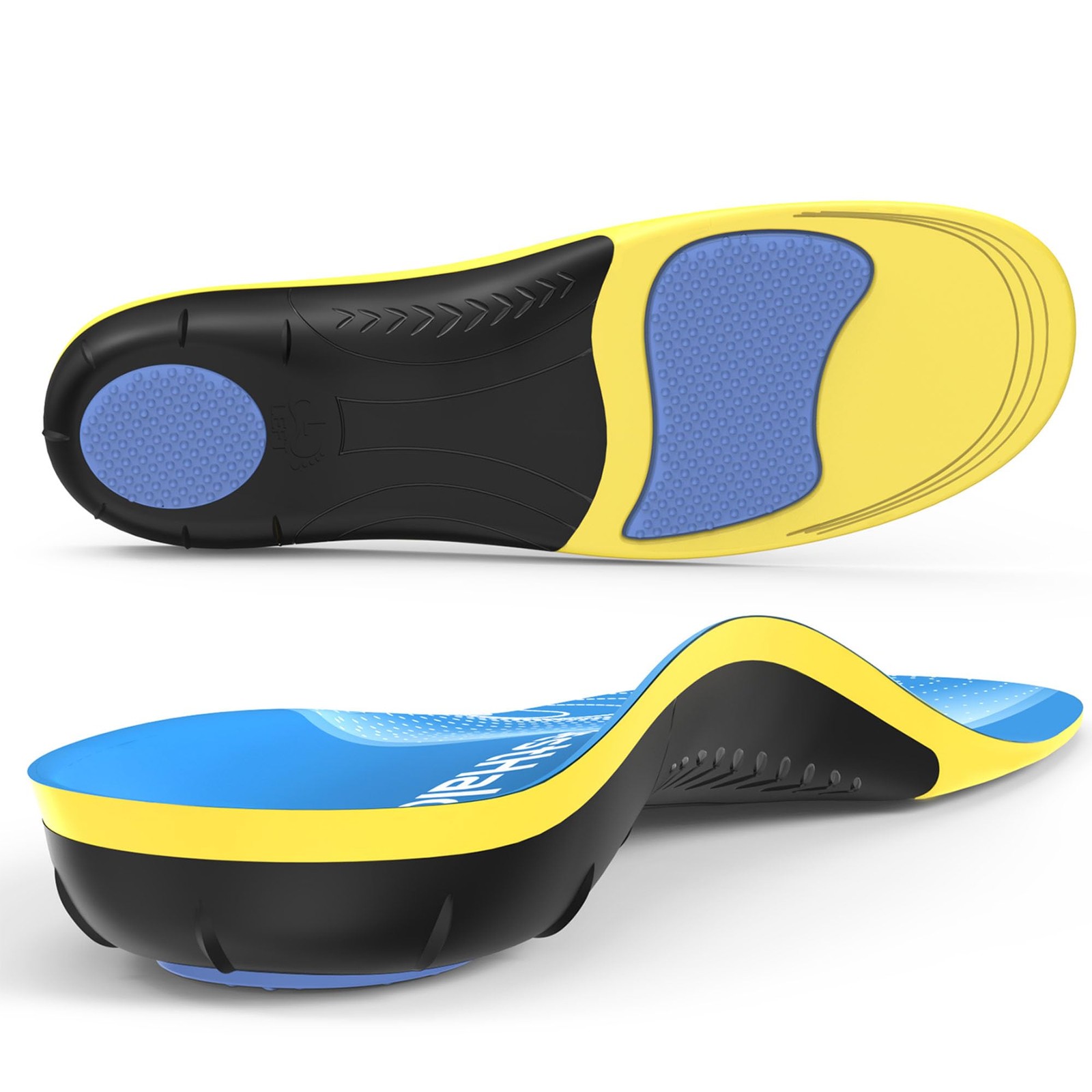 Heavy Duty Plantar Fasciitis Insoles – 220+ lbs High Arch Support Orthotic In…