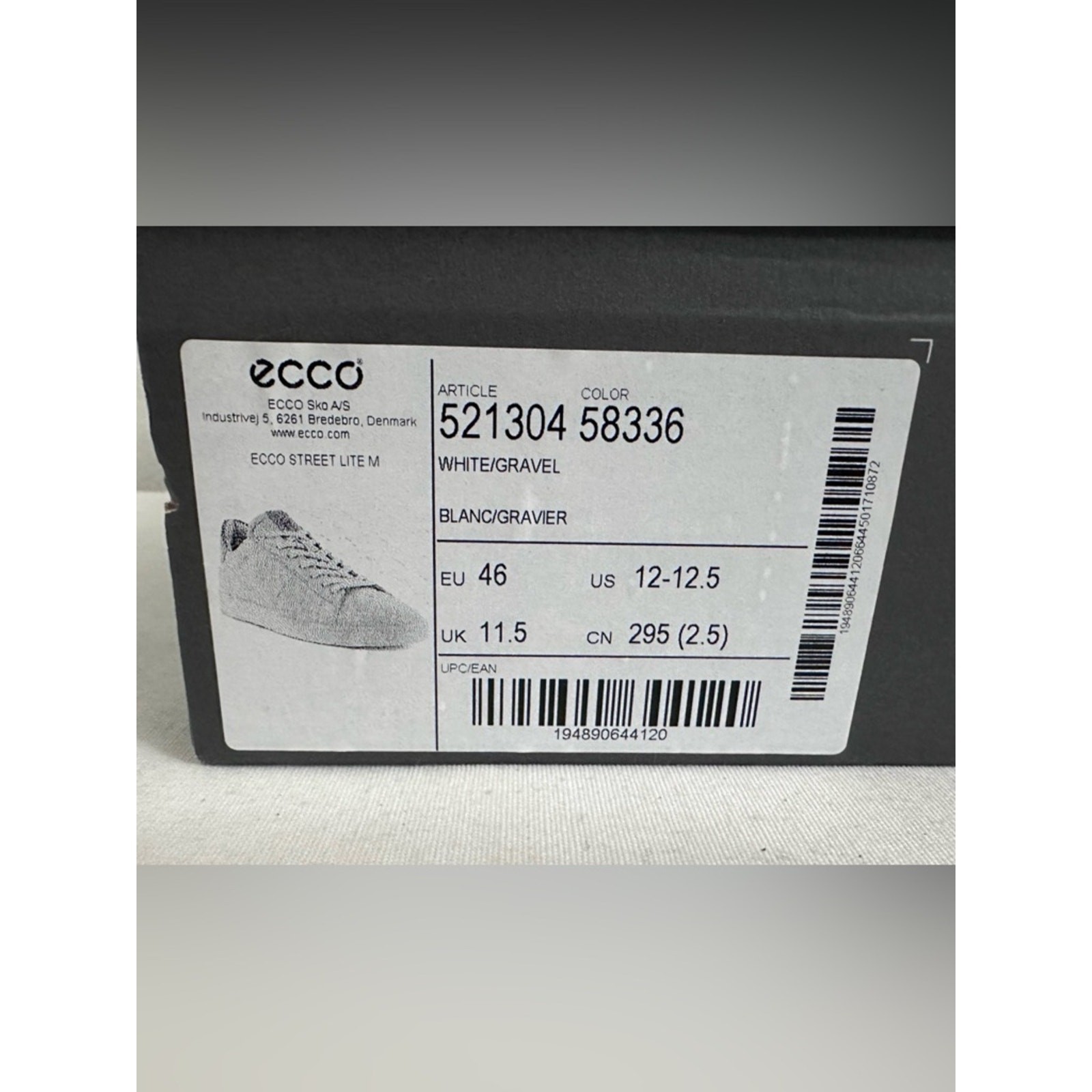 ECCO Men Street Lite Retro Sneaker Mens 46 EU 12 US White
