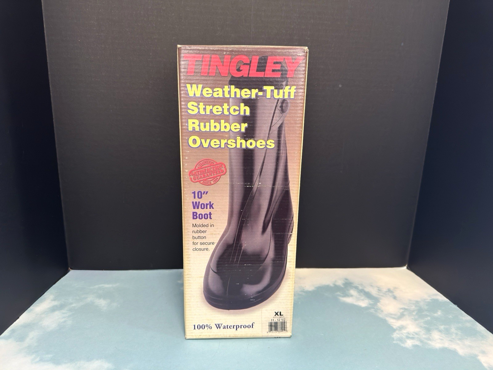 Tingley Black 10” Work Boots Rubber Overshoes Adult XL (11-12.5) VTG New