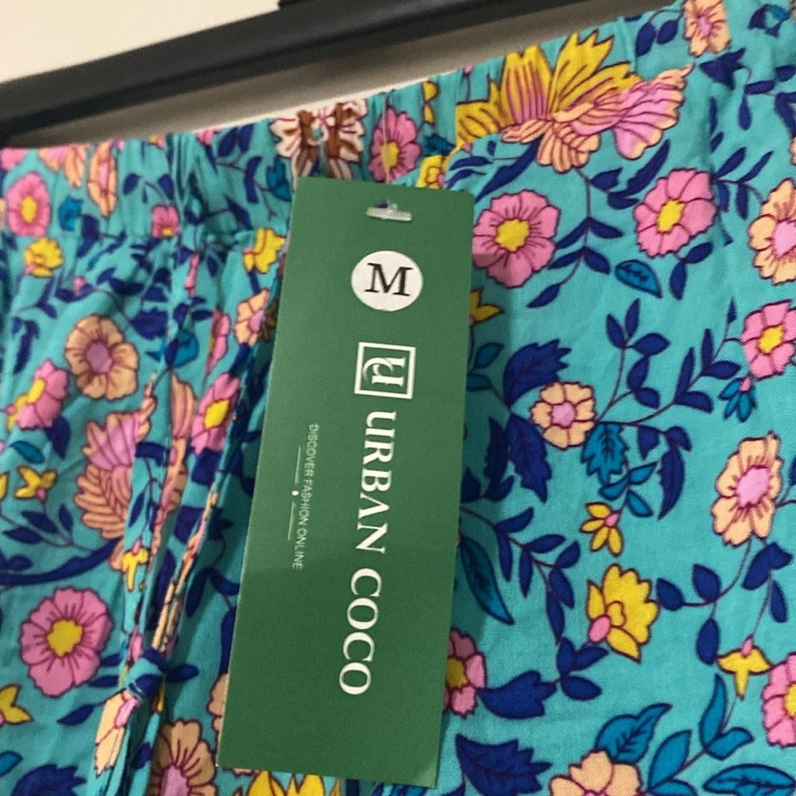 Urban Coco Floral Boho Aztec Print Pattern Circle A-Line Tiered Skirt – Size M