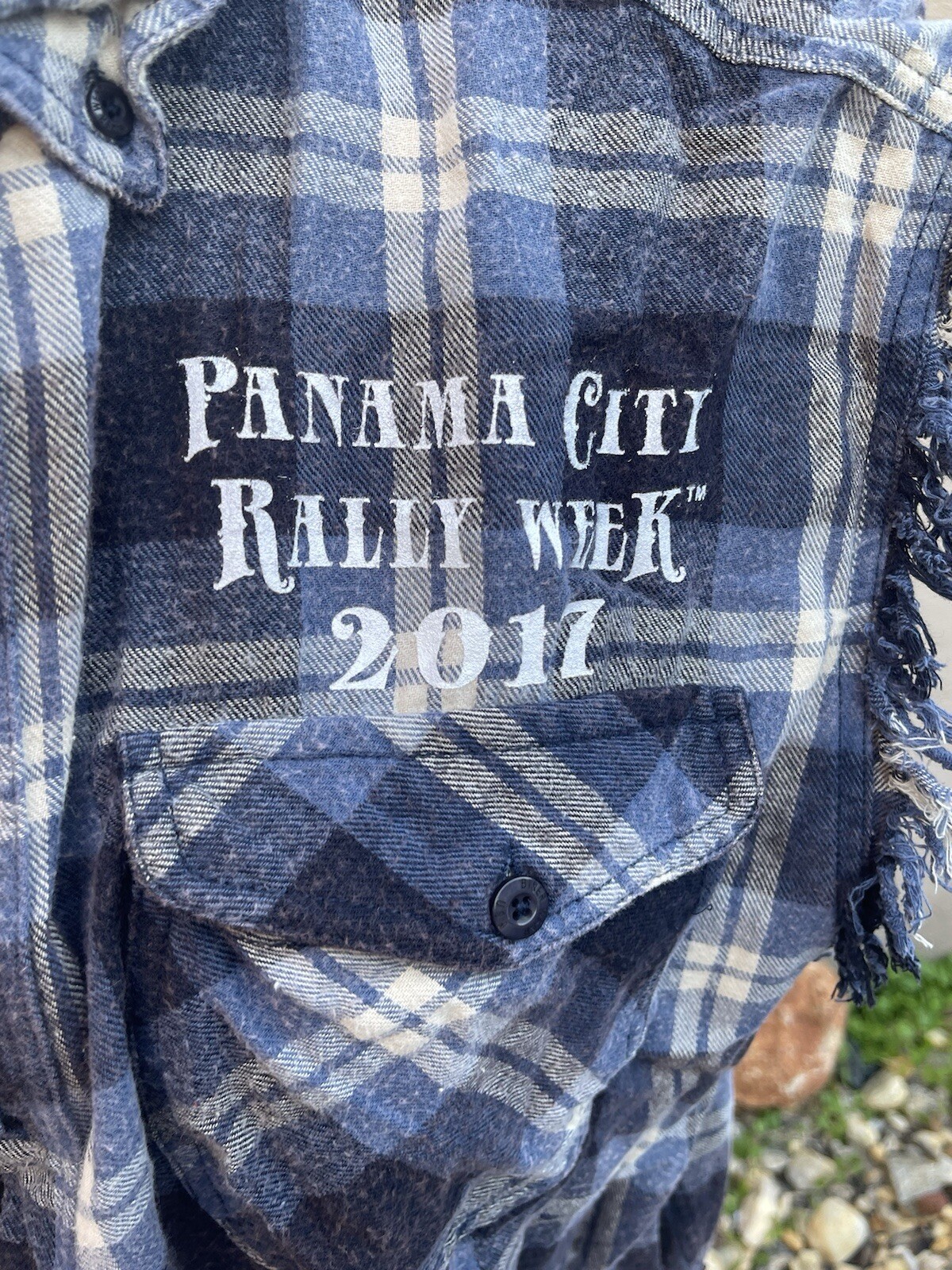 Motorcycle Shirt Skull Panama City Rally Week 2017 Biker Wear USA Flannel 2X