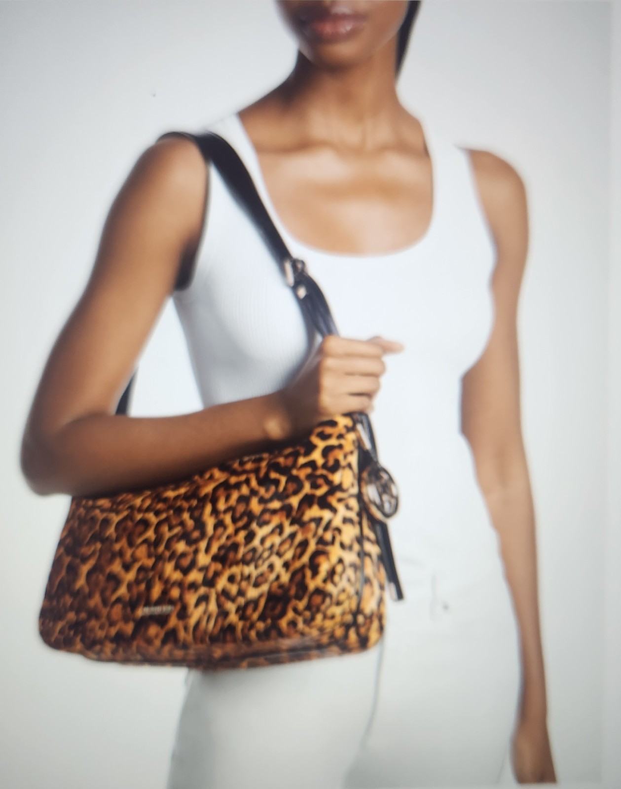 NWT Michael Kors Nolita Medium Leopard Print Calf Hair Shoulder Bag