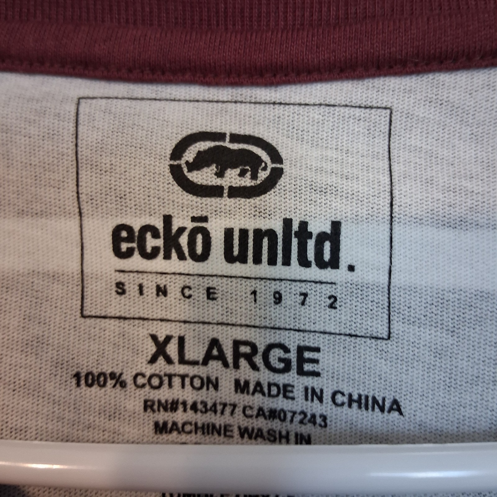 Ecko Unltd. Men’s XL Striped Crew Neck Short Sleeve Pocket Tee 100% Cotton