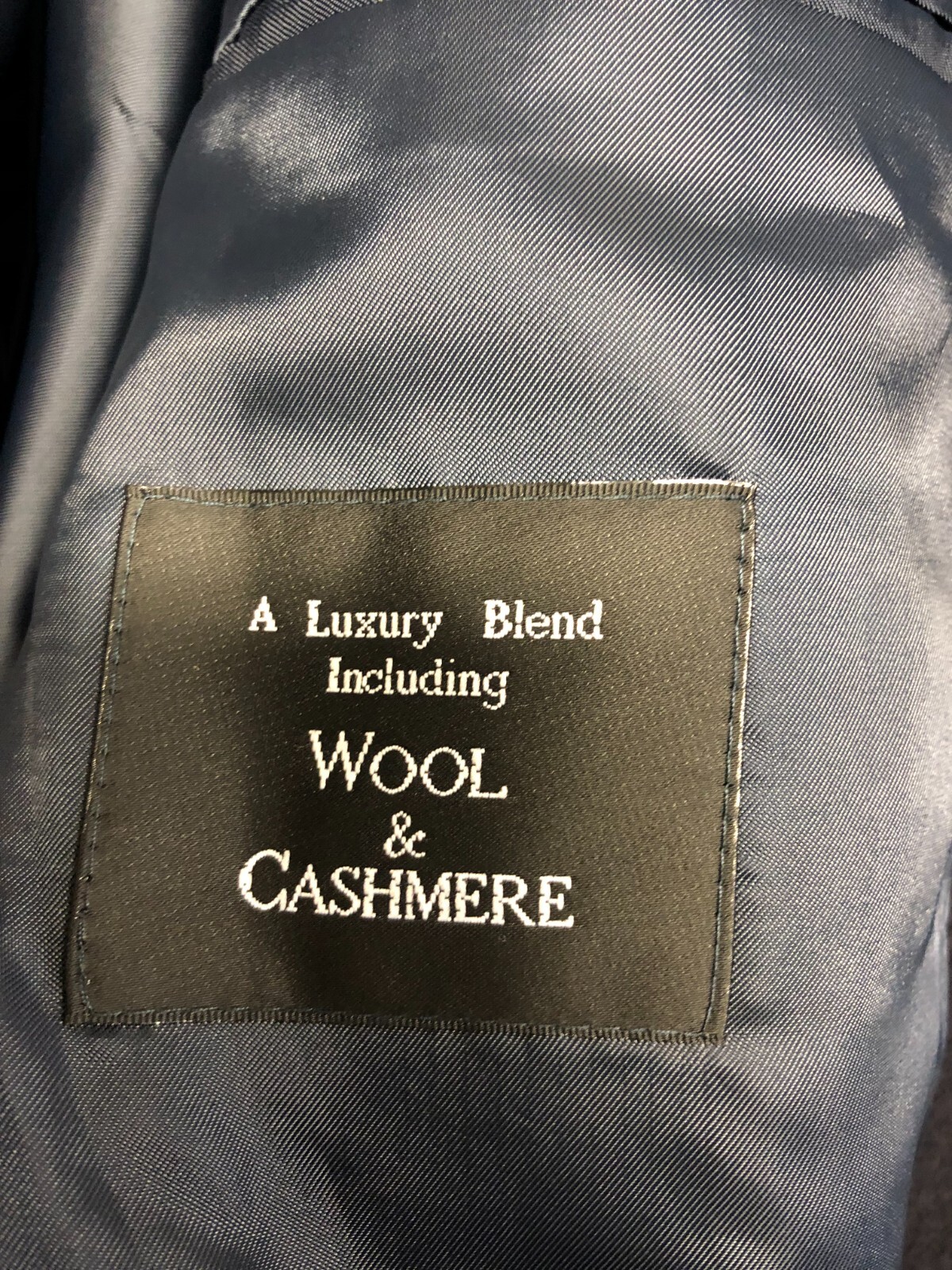 JON BRAYE PLATINUM OVERCOAT WOOL CASHMERE IN NAVY SIZE 44R MINT (C002)