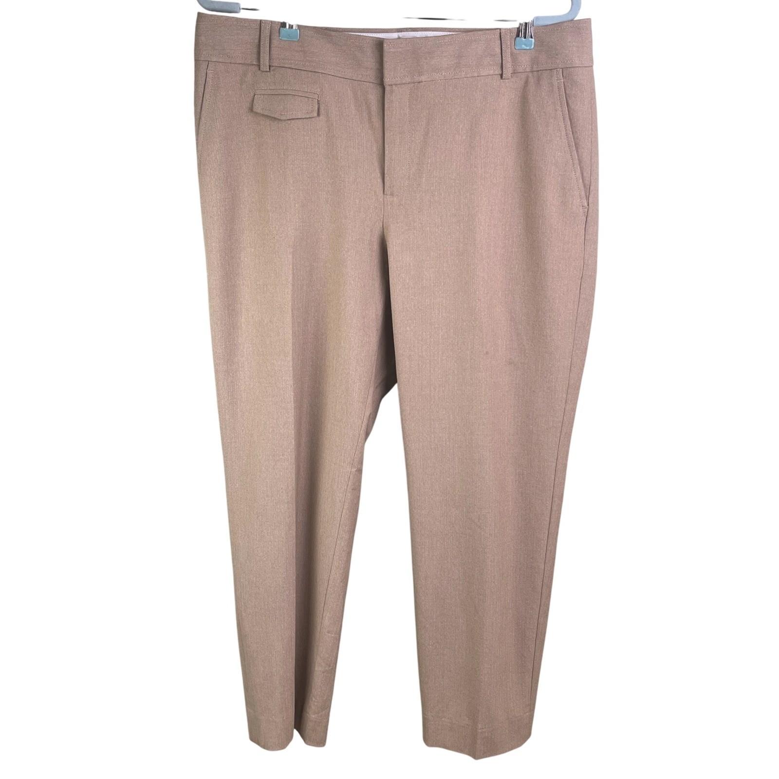 Banana Republic Woman’s Tan Stretch Wool Blend Lined Sy Slim Ankle Pants Size 14
