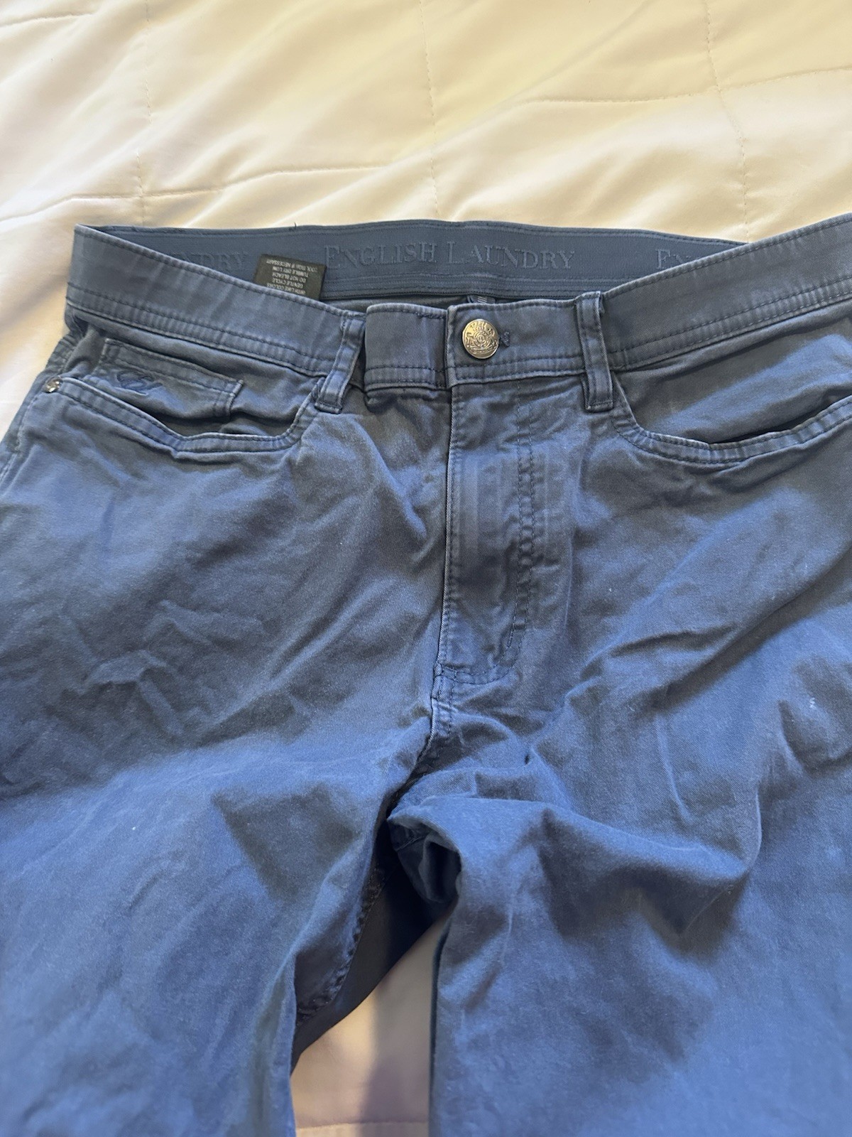English Laundry Men’s Straight Fit Pant 5-Pocket Blue 30 X 32