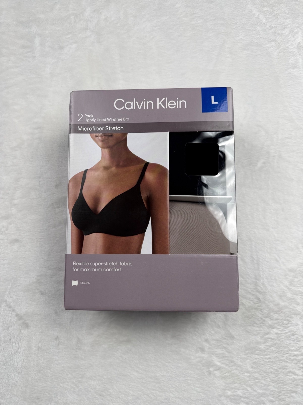 Calvin Klein 2 Pack Lightly Lined Wirefree Bra Size L Black & Fresh Colors