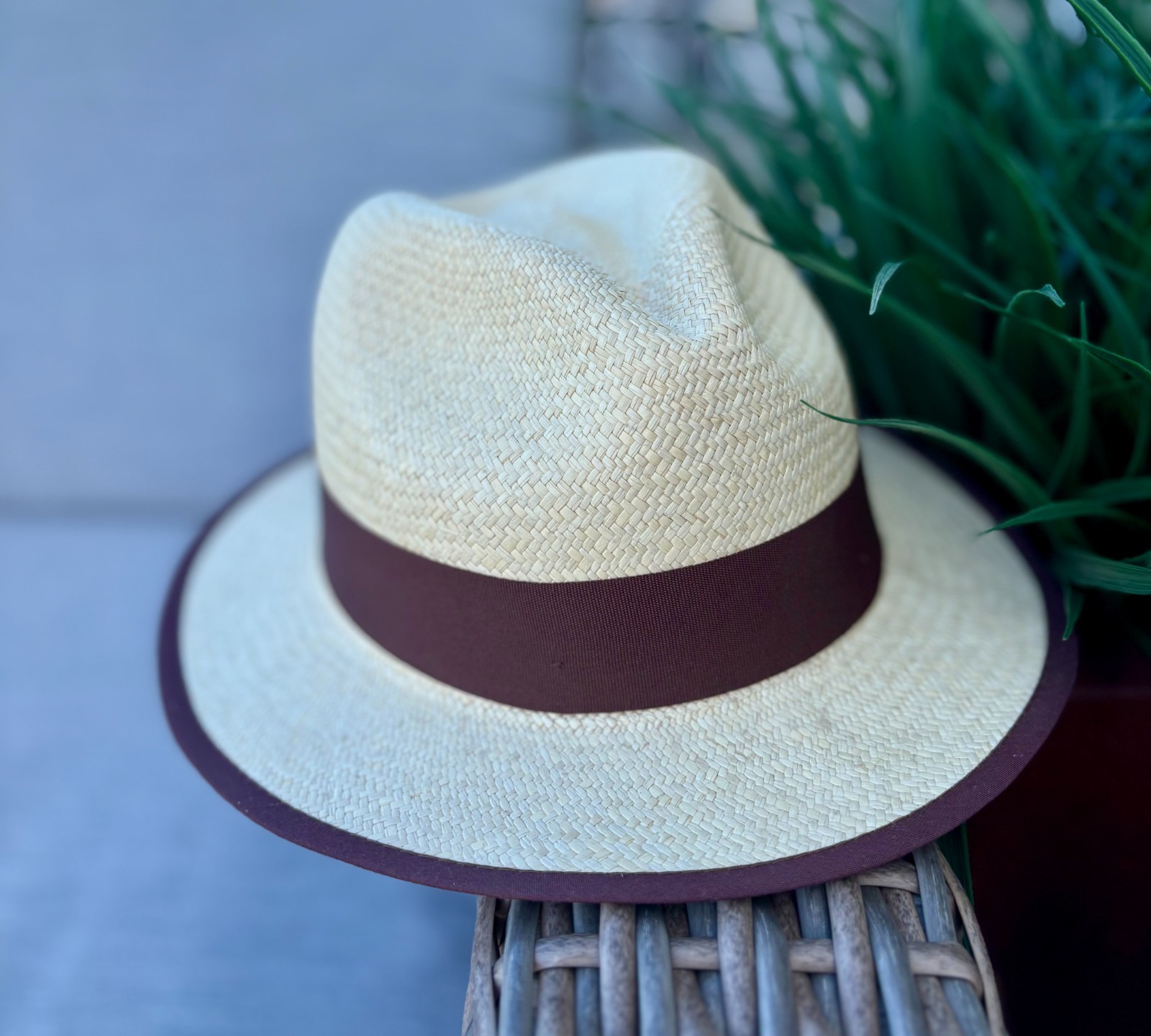 Genuine Panama Hat, 100% Toquilla Straw, Handwovwn in Ecuador, Fedora, SIZE M