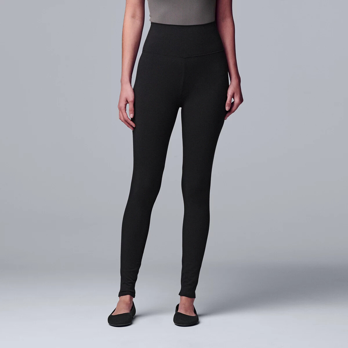 Simply Vera Vera Wang Women’s Black Live-In Shaping High Rise Leggings – S/M/L/X