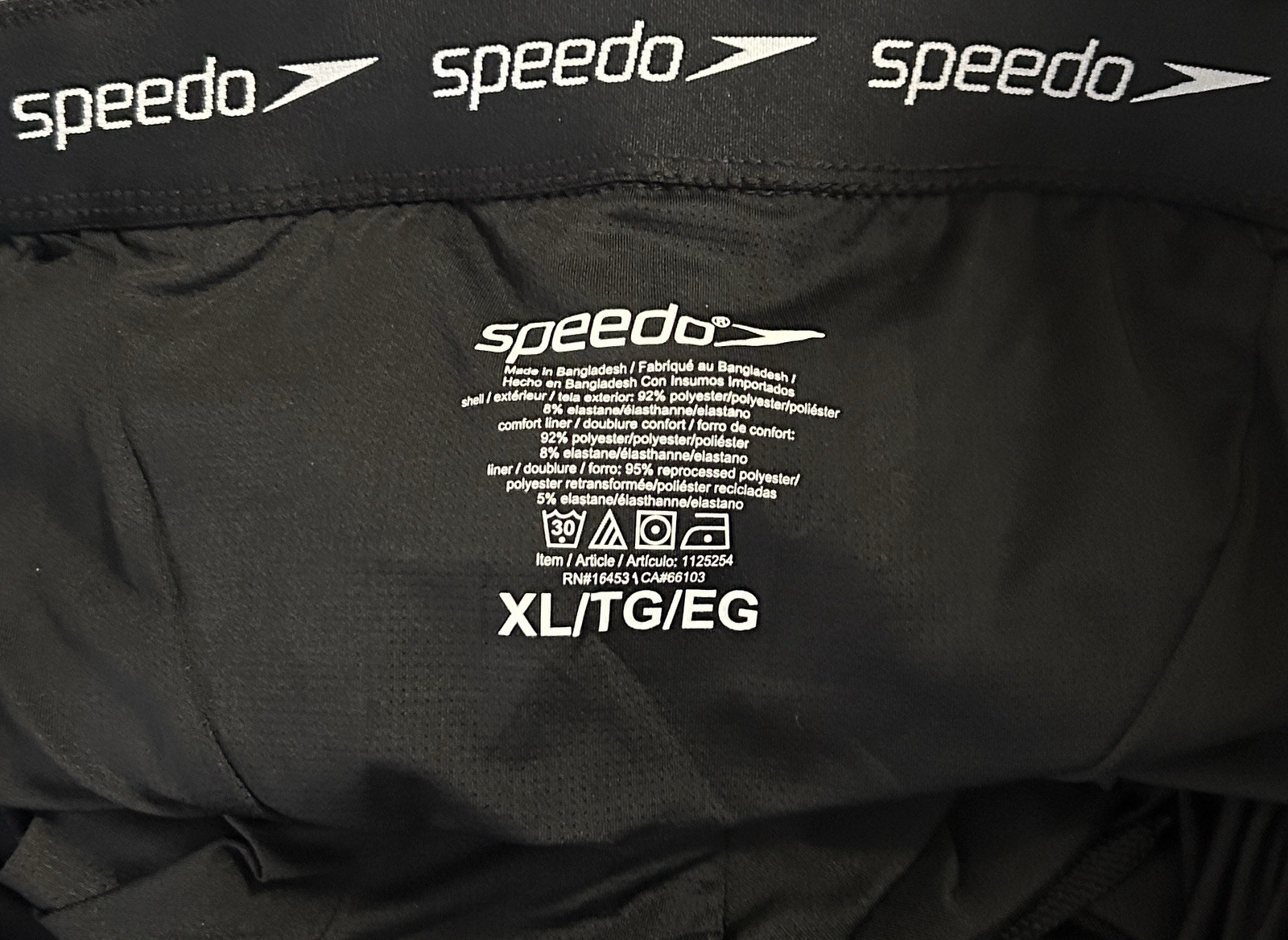 Speedo Tech Volley Swim Shorts, Dark Gray Size XL 36/38 UPF 50+ Liner 3 Pockets