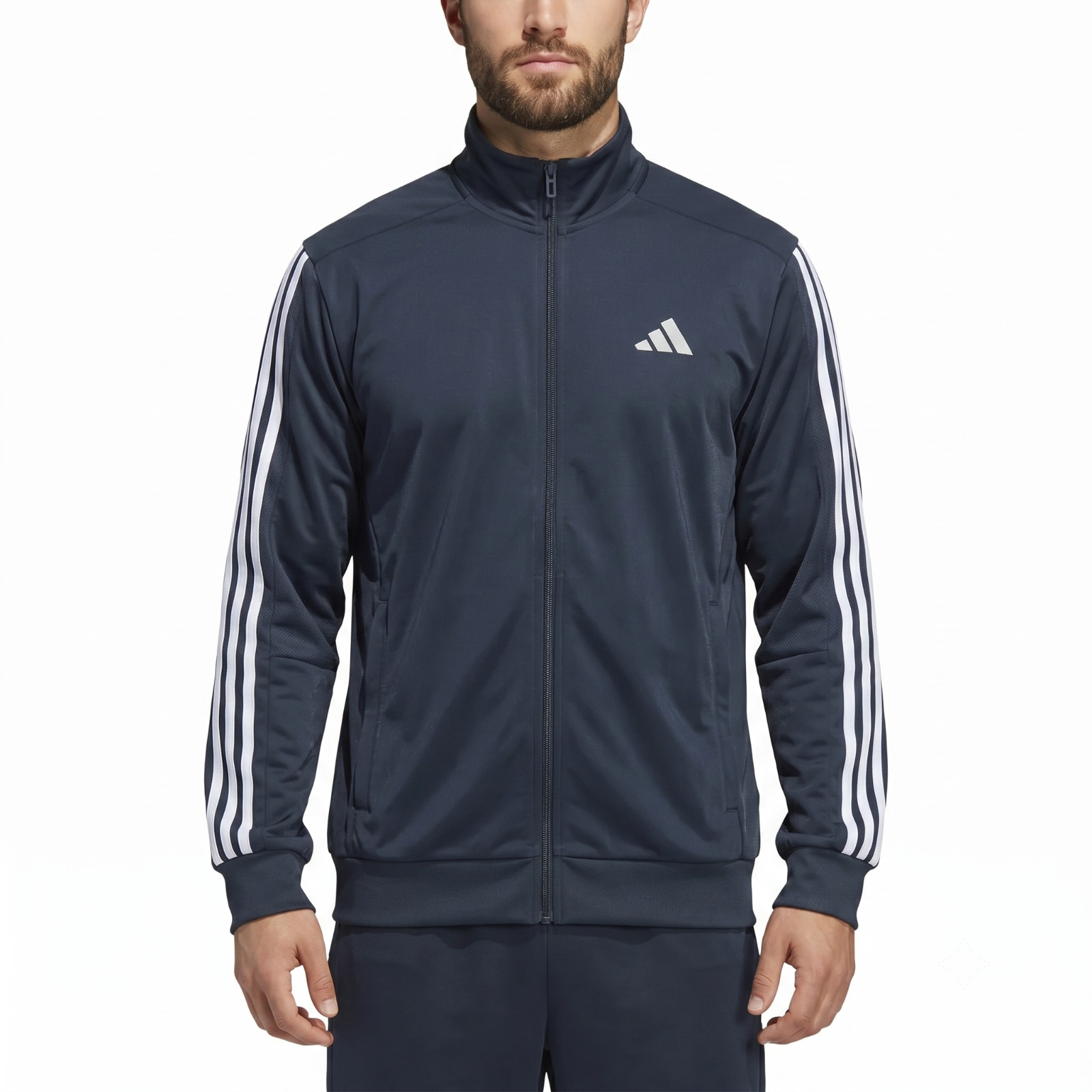 adidas Men’s Tricot Track Jacket Athletic Slim Fit Full Zip S-XXL Zip Pockets