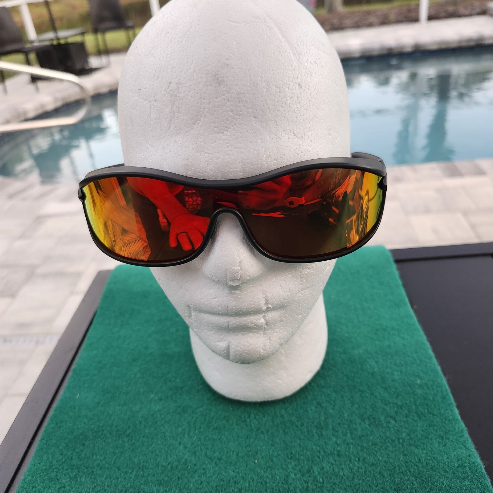 Battle Vision Sunglasses Unisex Shield Red Gold Lens