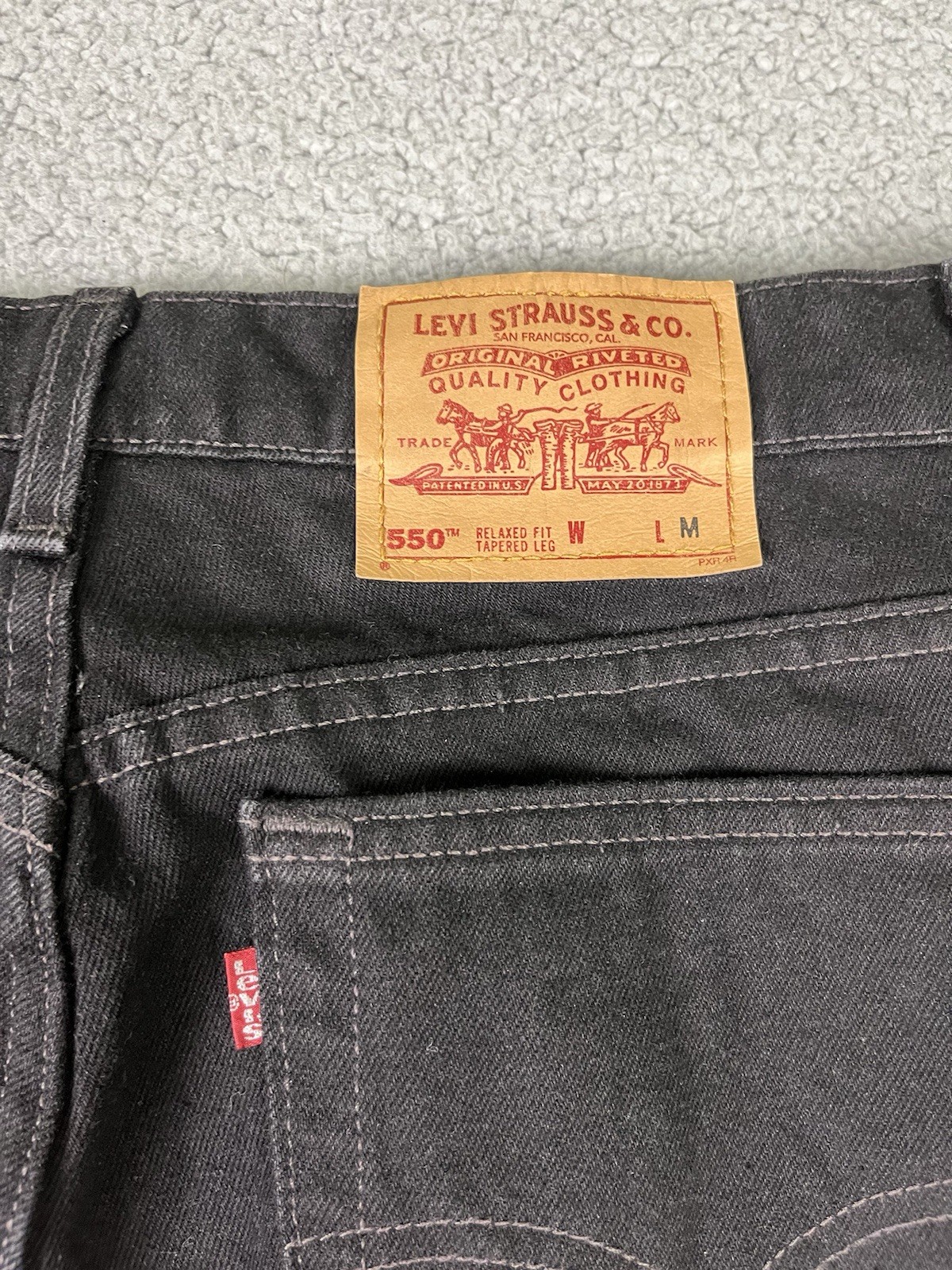 Vintage Levis 550 Denim Jeans 18 Reg (35×31) Black Relaxed Fit Made in USA 1997