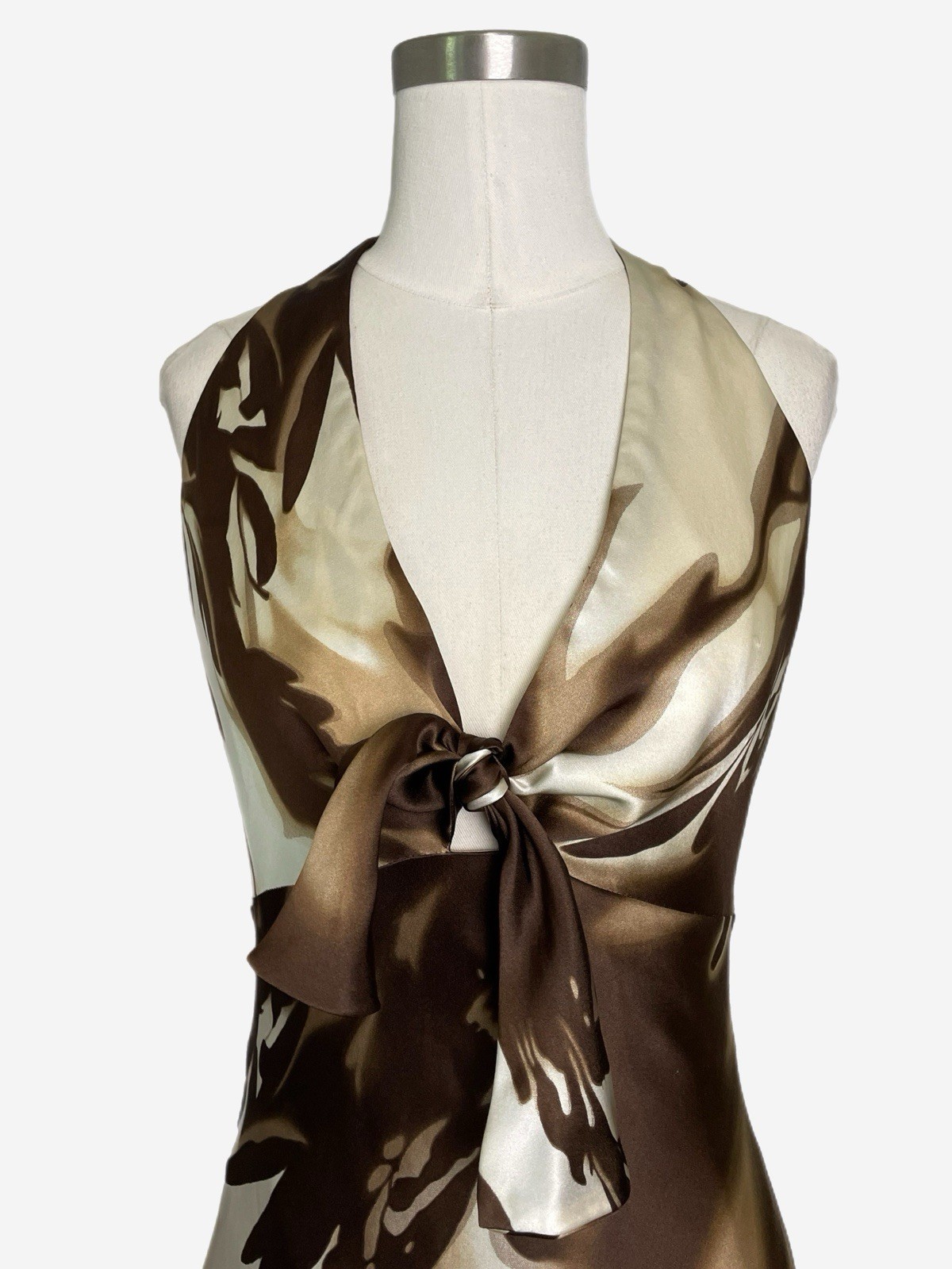 Vintage Y2K NWT Laundry by Shelli Segal silk watercolor floral maxi dress S