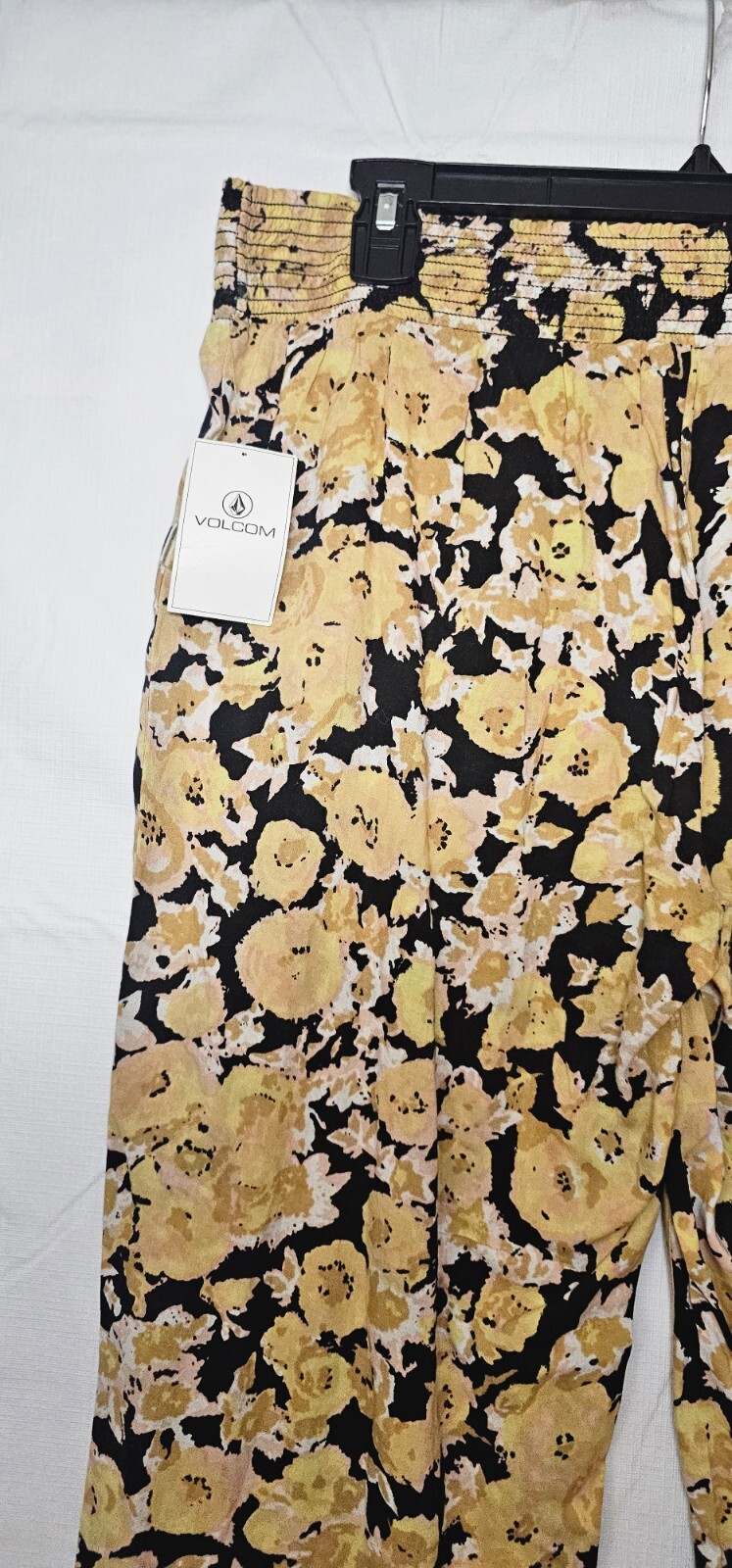 Volcom Flare Pants Women’s Large Yellow Black From The Block New