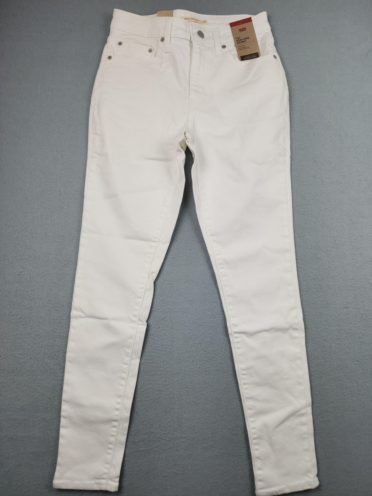 Levi’s 721 High Rise Skinny Jeans Womens 29×30 White Stretch Denim Casual NWT