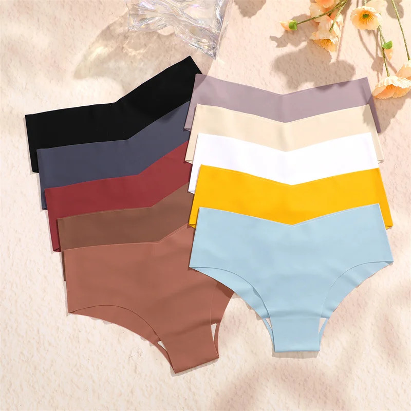 Low Rise Brief Panties Seamless Stretch Breathable Soft Comfortable Fit 4PCS