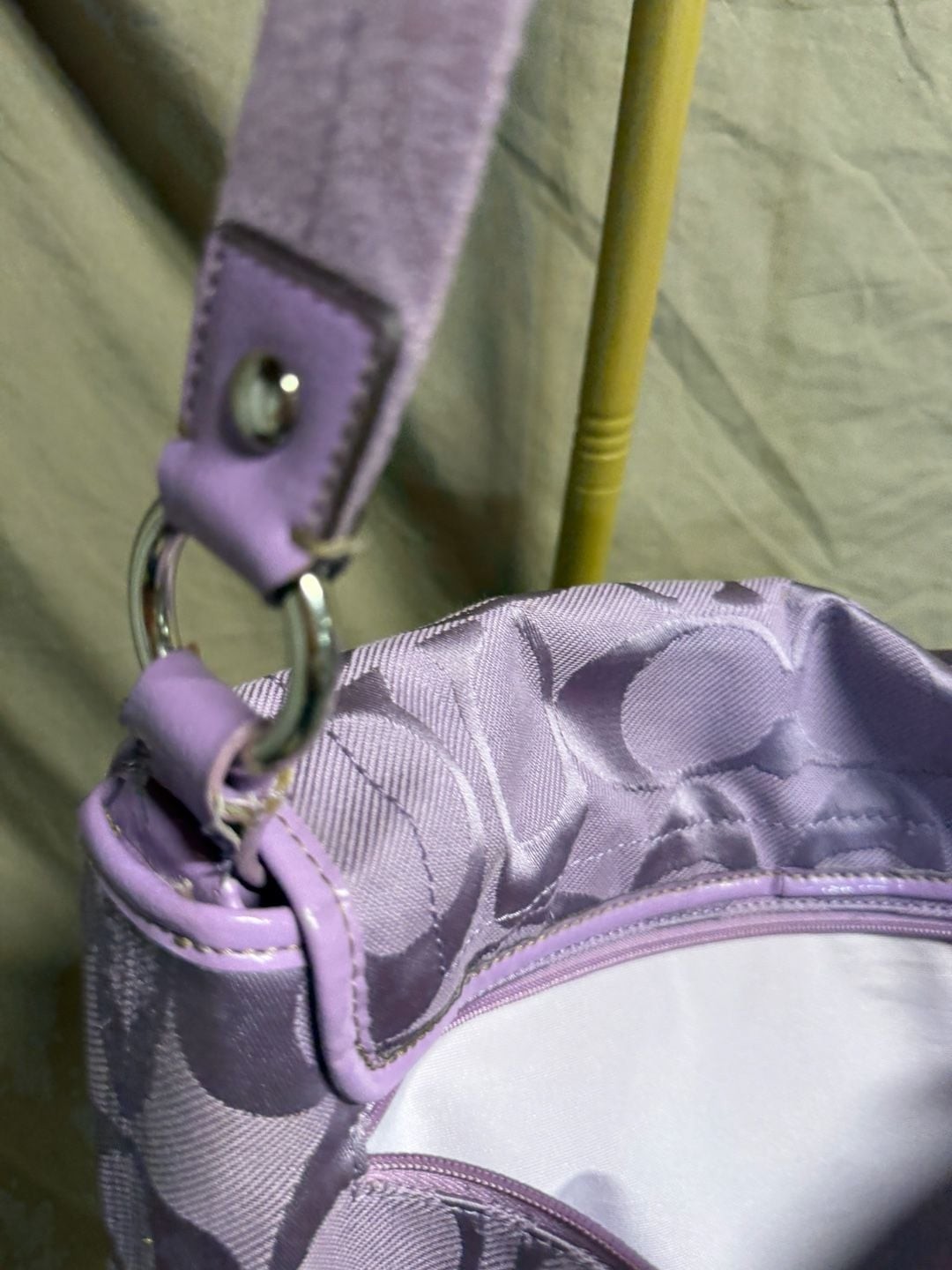 Coach Kyra Signature Lilac Messenger Crossbody Bag F16553