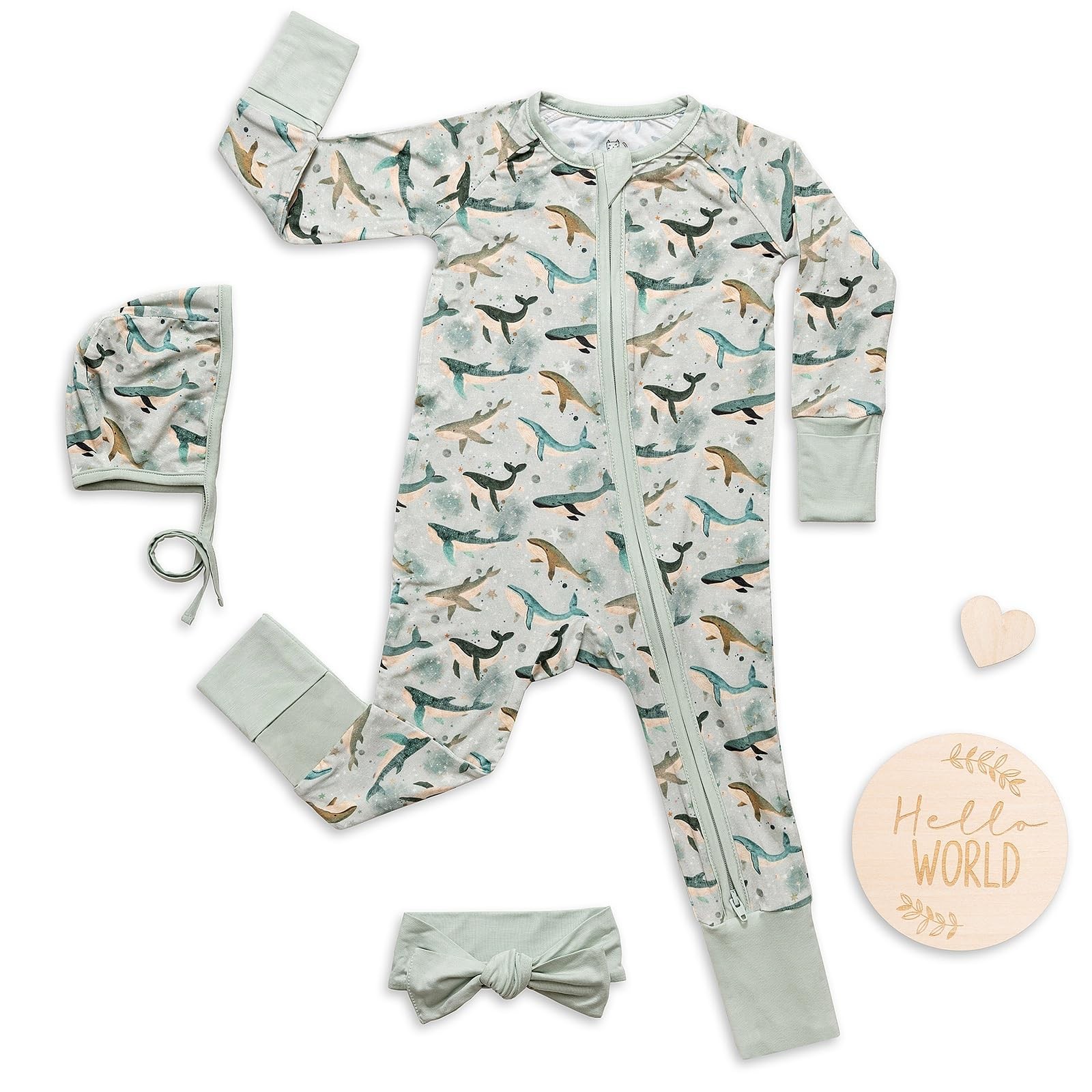 95% Viscose from Bamboo 5% Spandex Baby Sleeper Gift Set – Soft Footie Pajama…