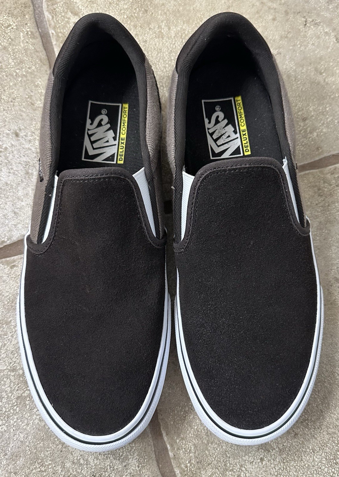 VANS Asher Deluxe Men’s Slip-On Suede Comfort Cushioned Shoes Size 9 Brown
