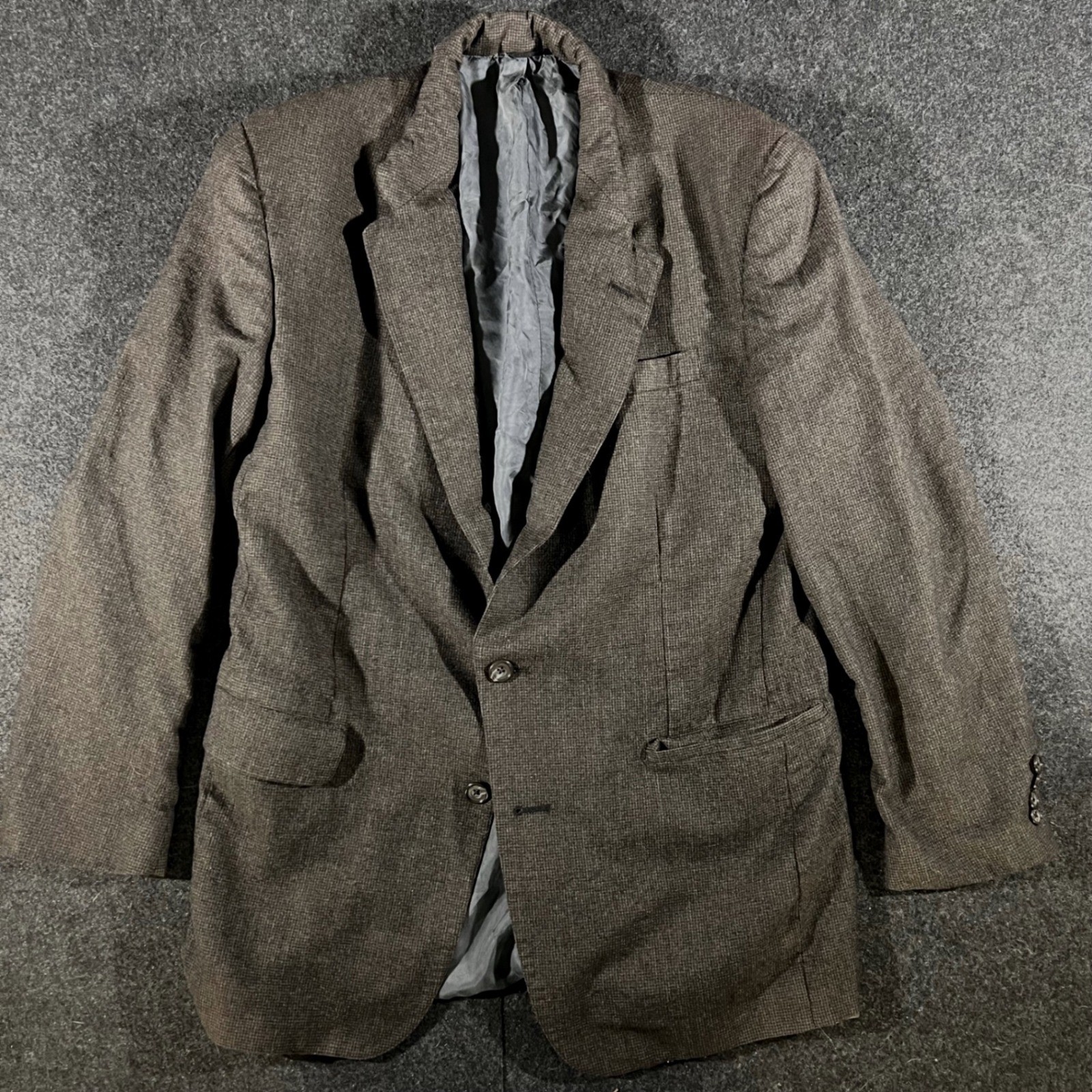 Briar Sport Coat Mens 42 Brown Pure Wool Blazer Jacket Vintage Professional USA