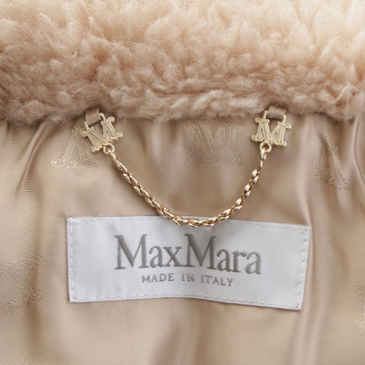 MAX MARA Alpaca Wool Silk Teddy Bear Cape Coat poncho outer 24147311416 beige SM