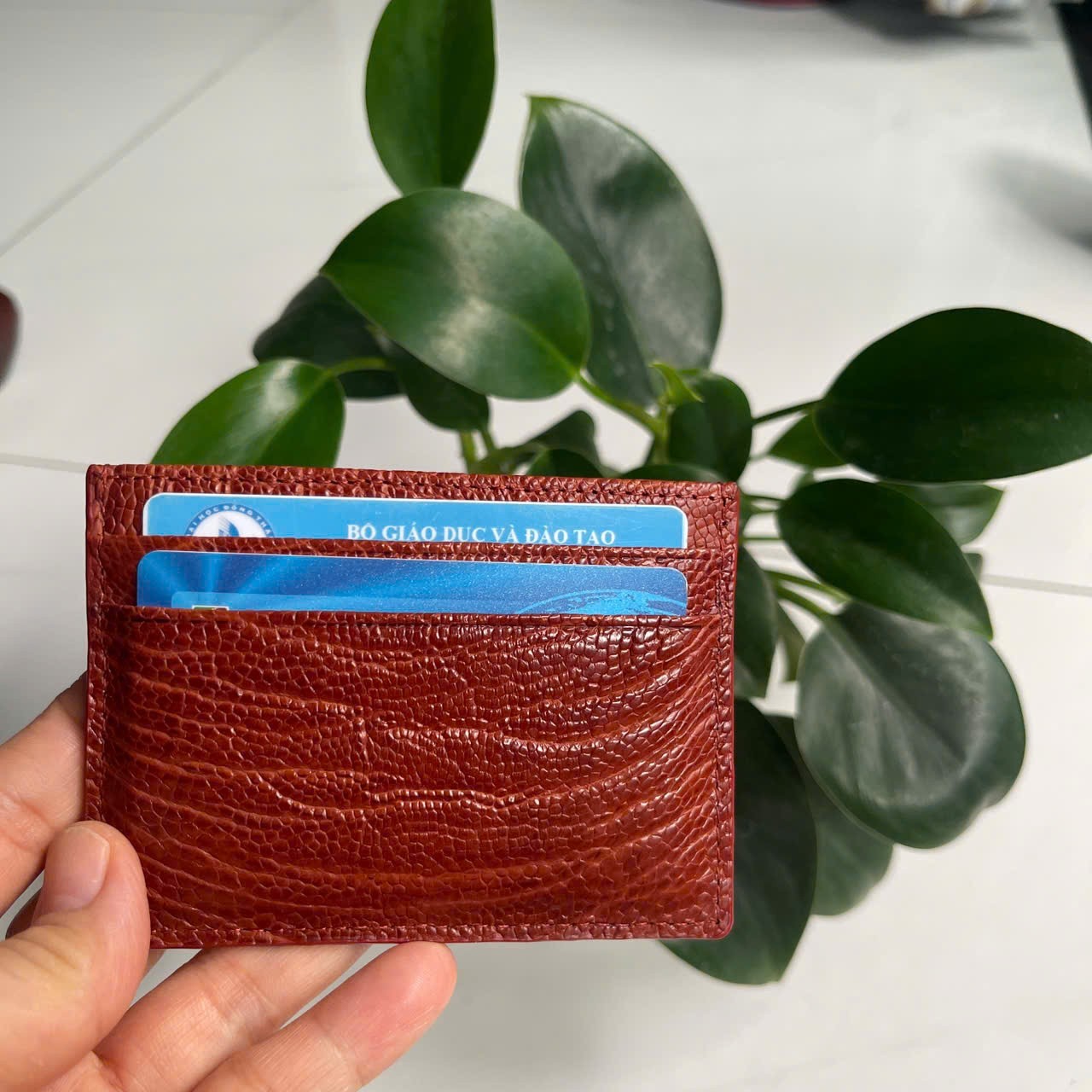 BrownGENUINE OSTRICH LEATHER SKIN CREDIT CARD HOLDER/ WALLET CARD HOLDER FOR MEN