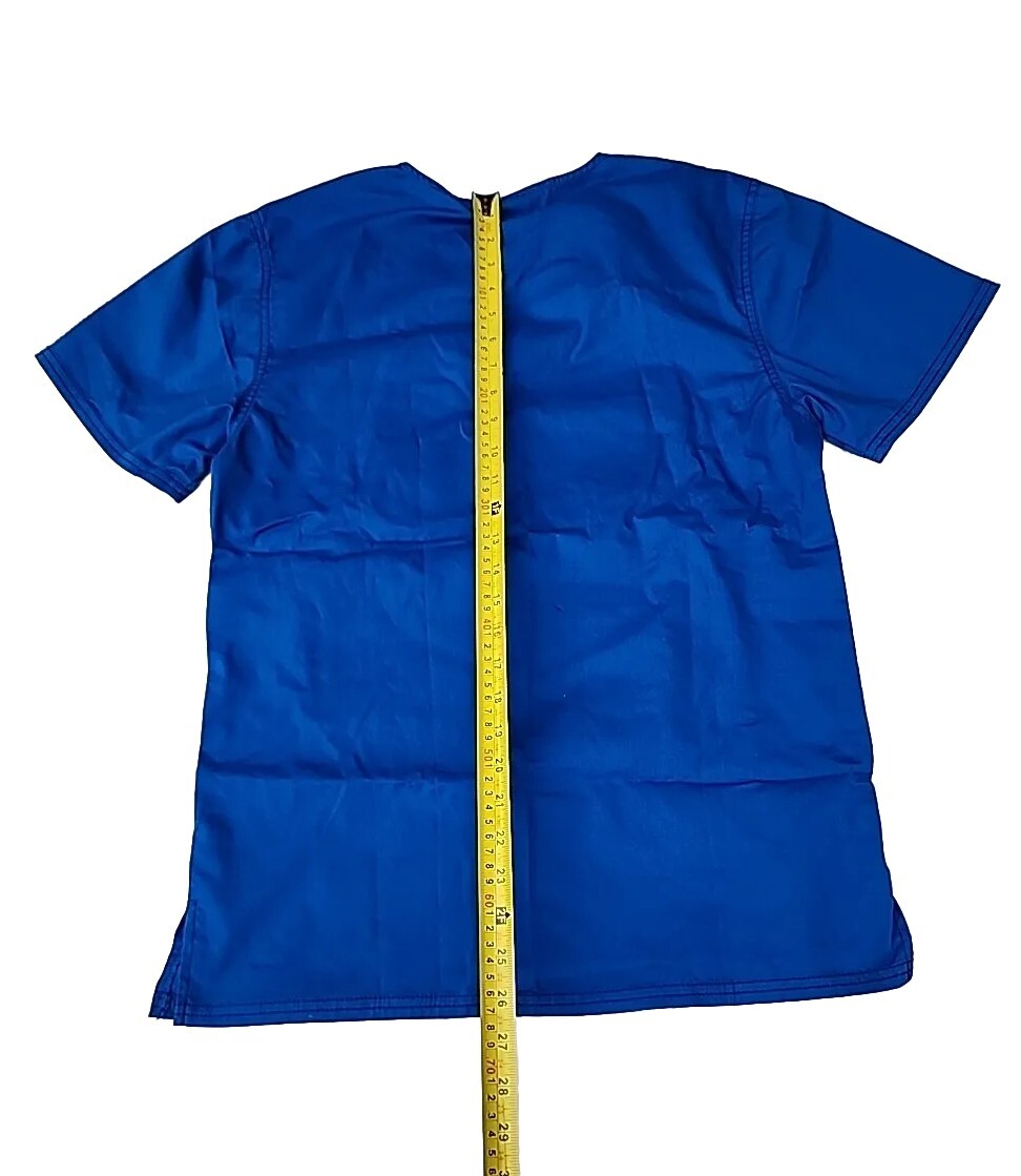 Code Happy Scrubs Mens XS Blue Scrub Top W/Nanotex Certainty Plus Antimicrobial
