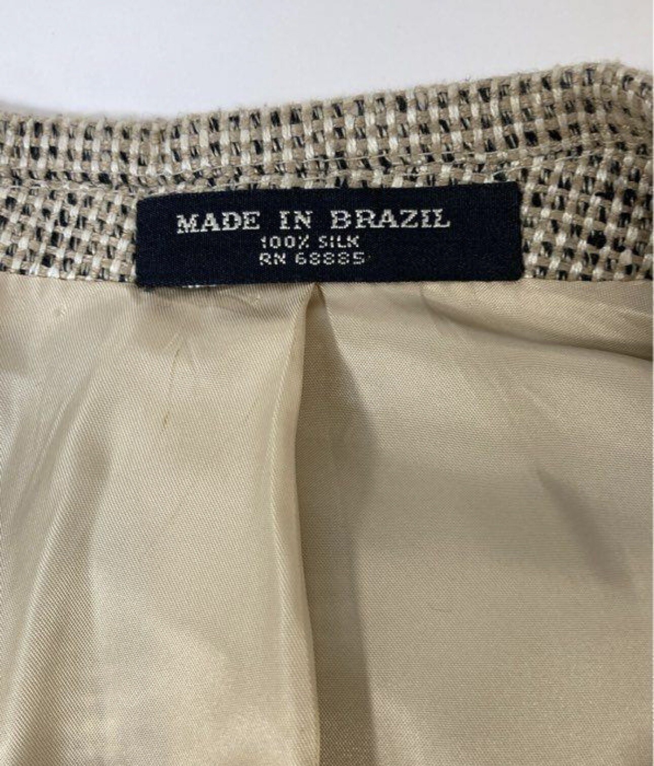 NWT E DE SIMONE SPORT COAT jacket silk Tweed handmade Italy 52xl Vnt Tan Beige
