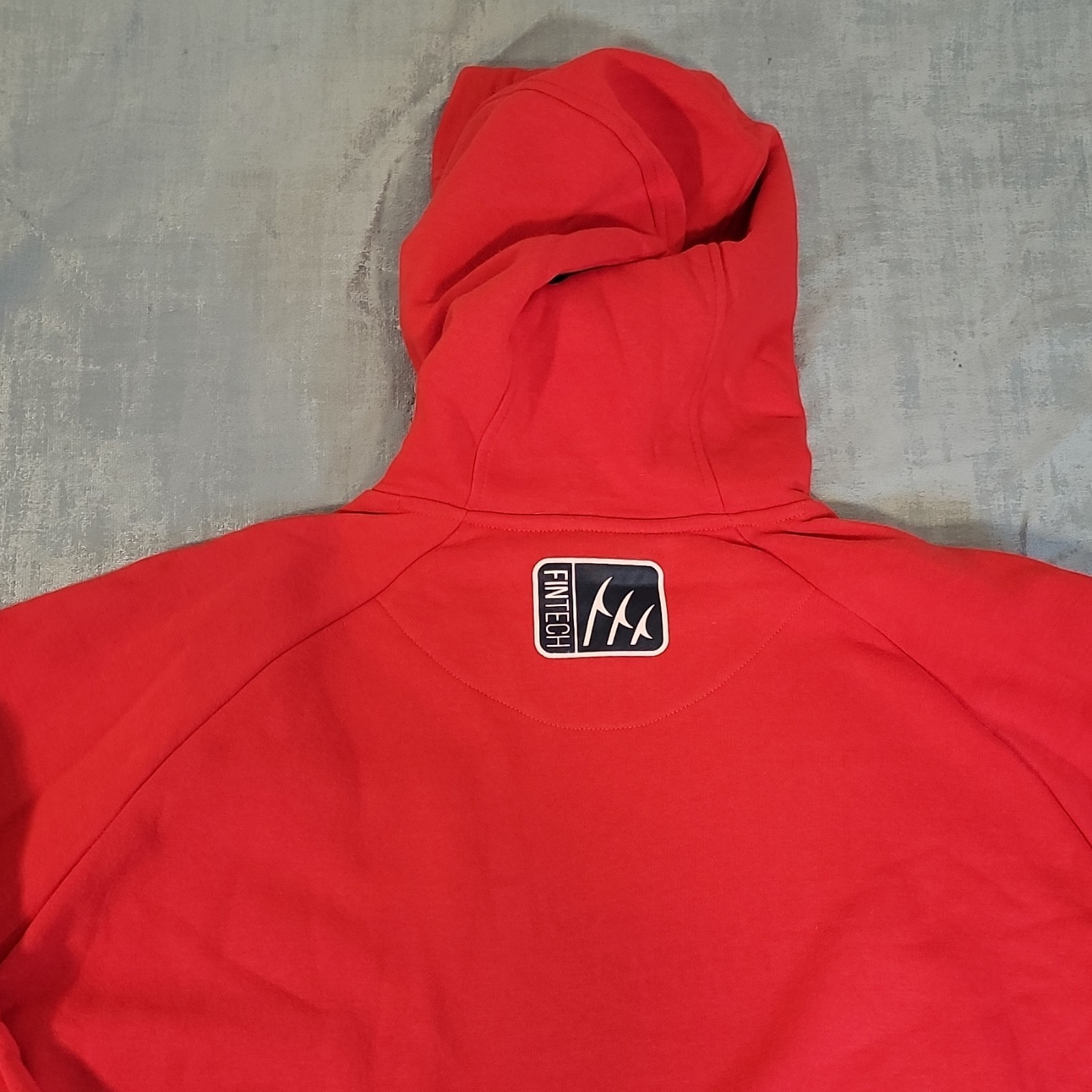 L-Fintech Performance Fishing Point Breeze Fleece Hoodie Red L Graphic Print
