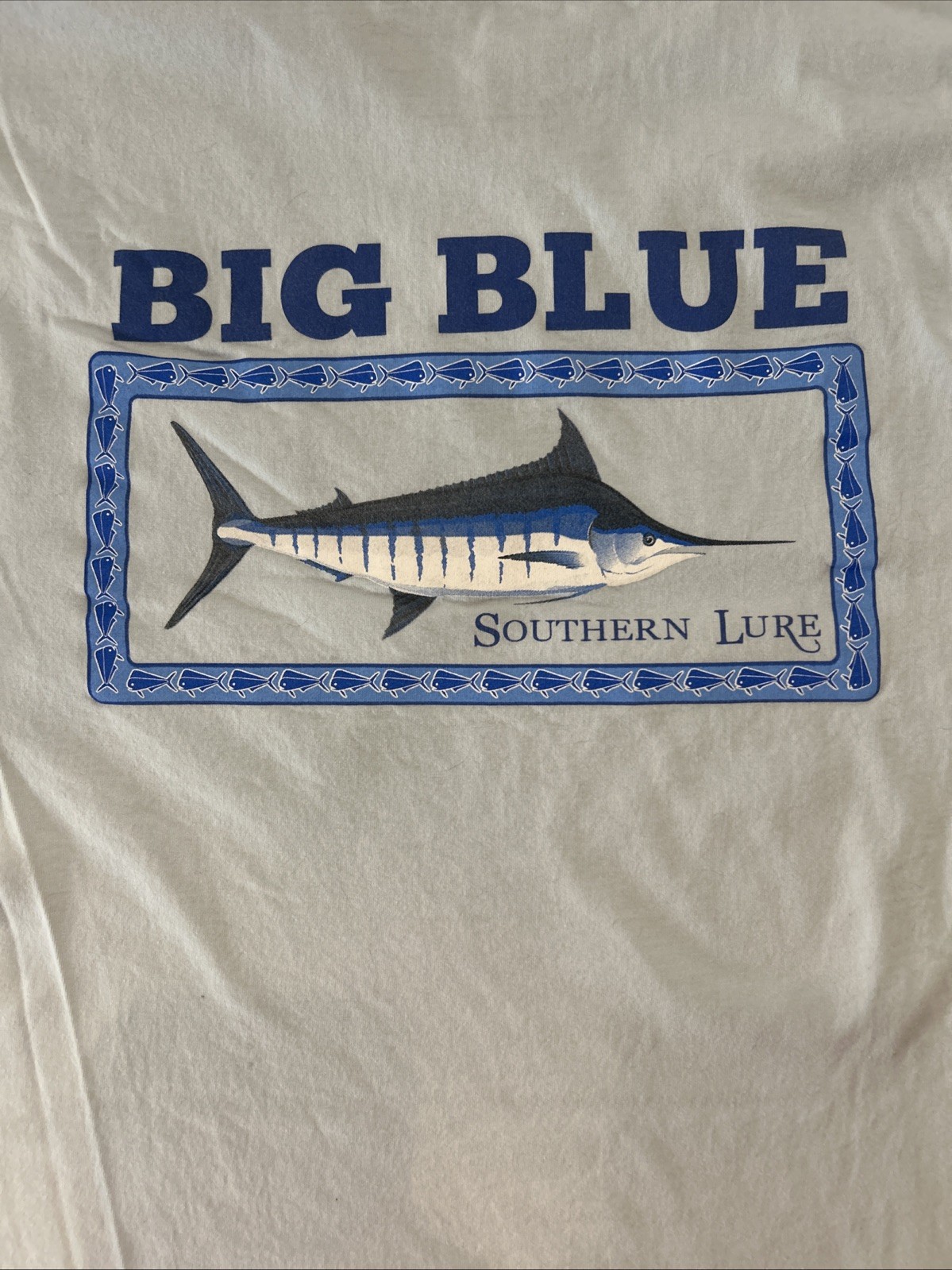 SOUTHERN LURE T Shirt Mens L Light Blue Cotton Comfort Fishing White Marlin