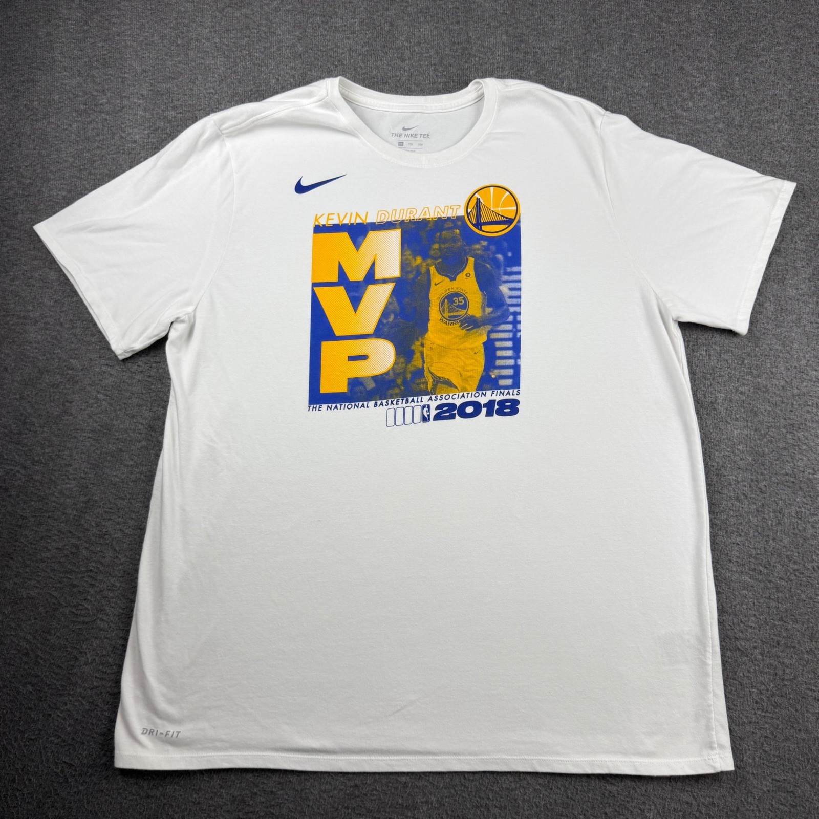 Nike Kevin Durant 2018 NBA Finals MVP Golden State Warriors White Shirt Mens XXL