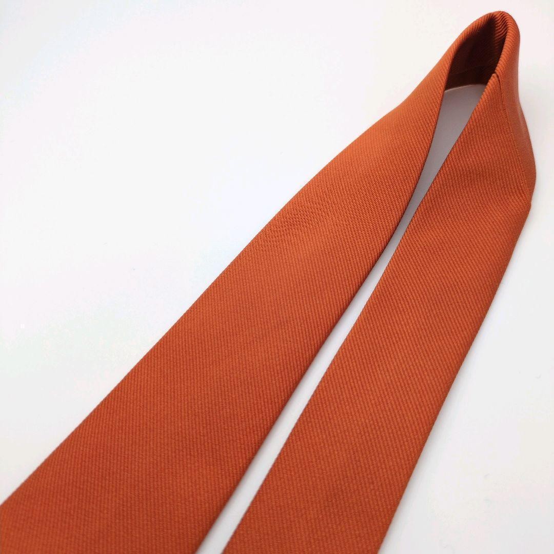 LUIGI BORRELLI Orange Solid Silk Tie 8.3cm Width 148cm Length