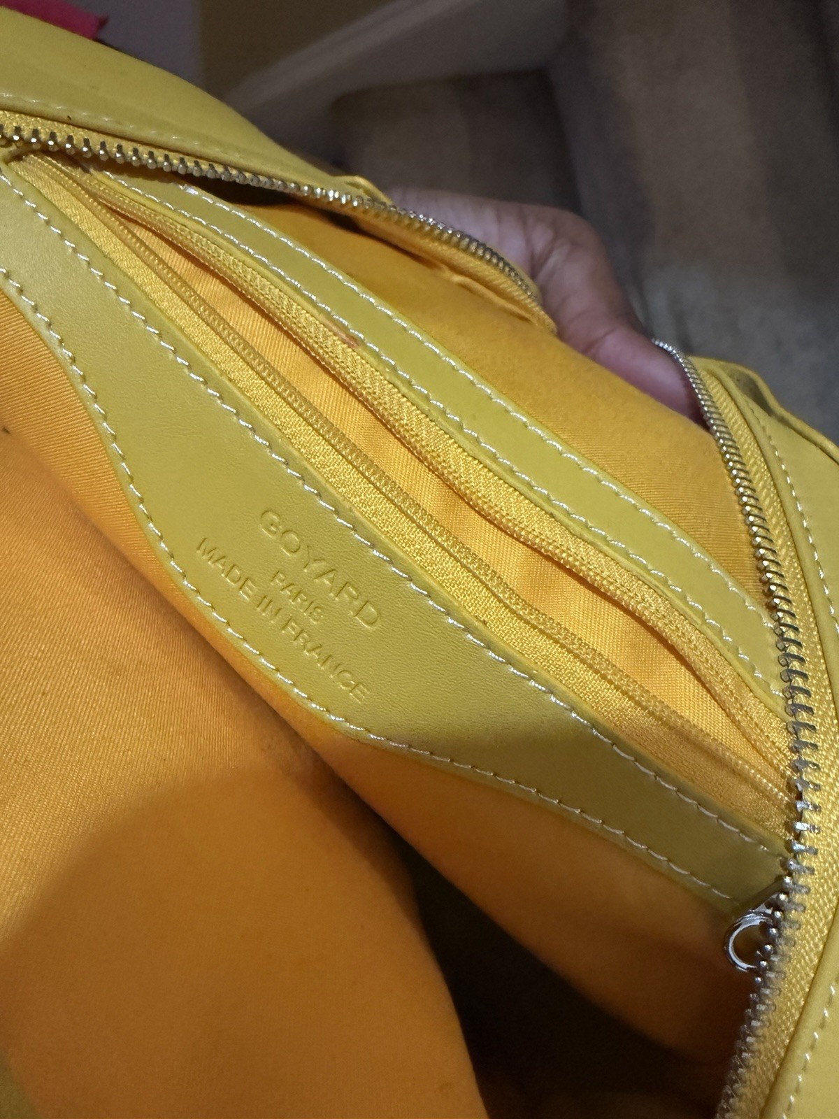 Goyard Yellow Goyardine Small Mini Backpack Zip Closure w/ Detachable Strap
