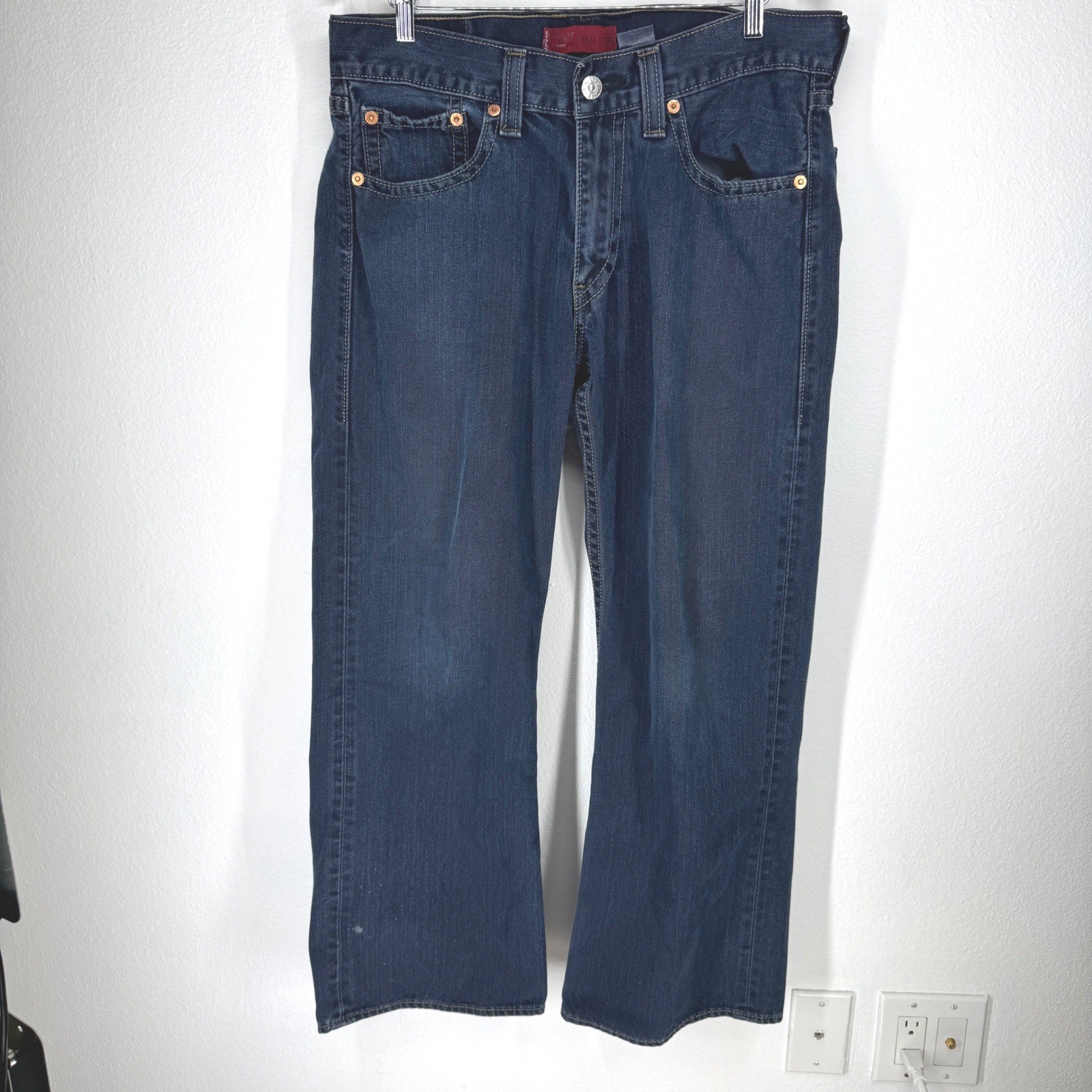 Levis Type 1 Real Loose Jeans Mens 34×30 Dark Wash Baggy Wide Leg Denim Vintage