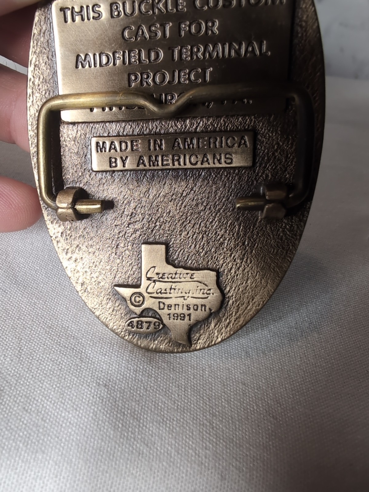 Commissioners Safety Award Midfield Terminal Project Pitts. PA Brass Belt Buckle