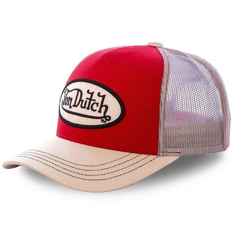 Men VD VON DUTCH Embroidery Adjustable Trucker Hat Breathable Mesh Snapback Cap