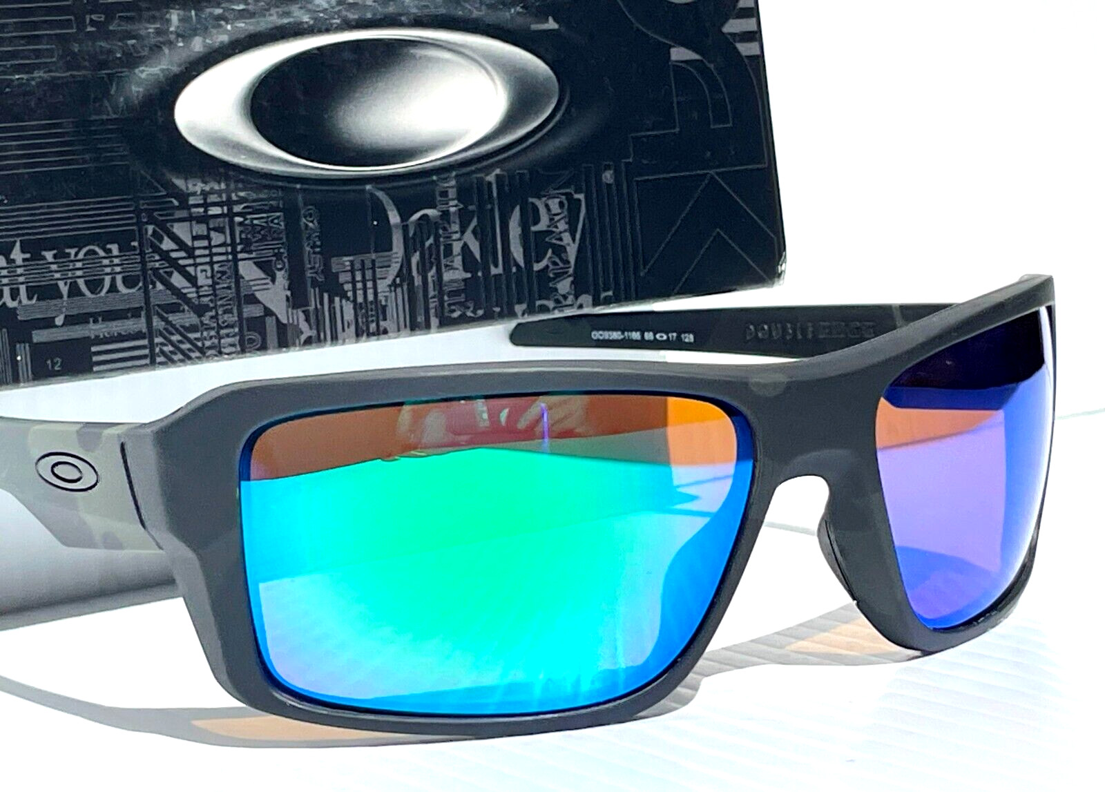 NEW Oakley DOUBLE EDGE Multicam Black POLARIZED Galaxy Jade Lens Sunglass 9380
