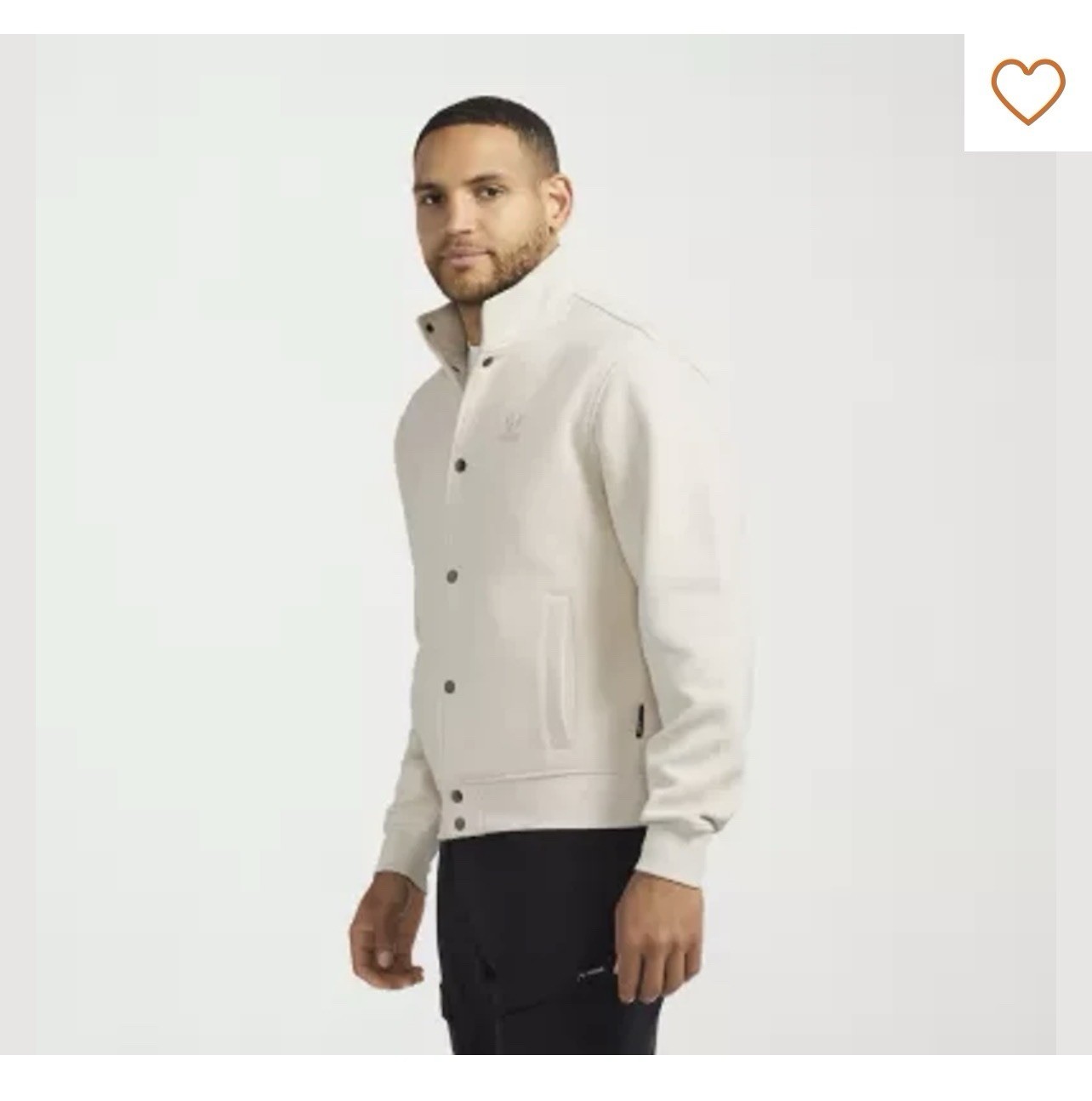Messi Collection Men’s M Beige Fleece Button-Front Sweatshirt Pockets