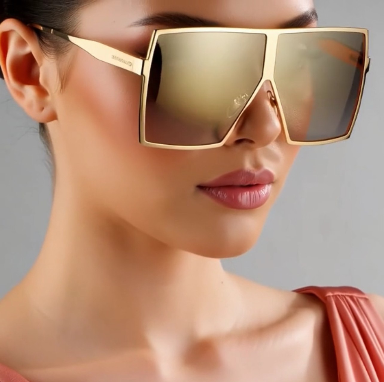 Sunglasses Flat Top Huge Big Oversized XXL Square Women “Lauren” Mirror SHADES