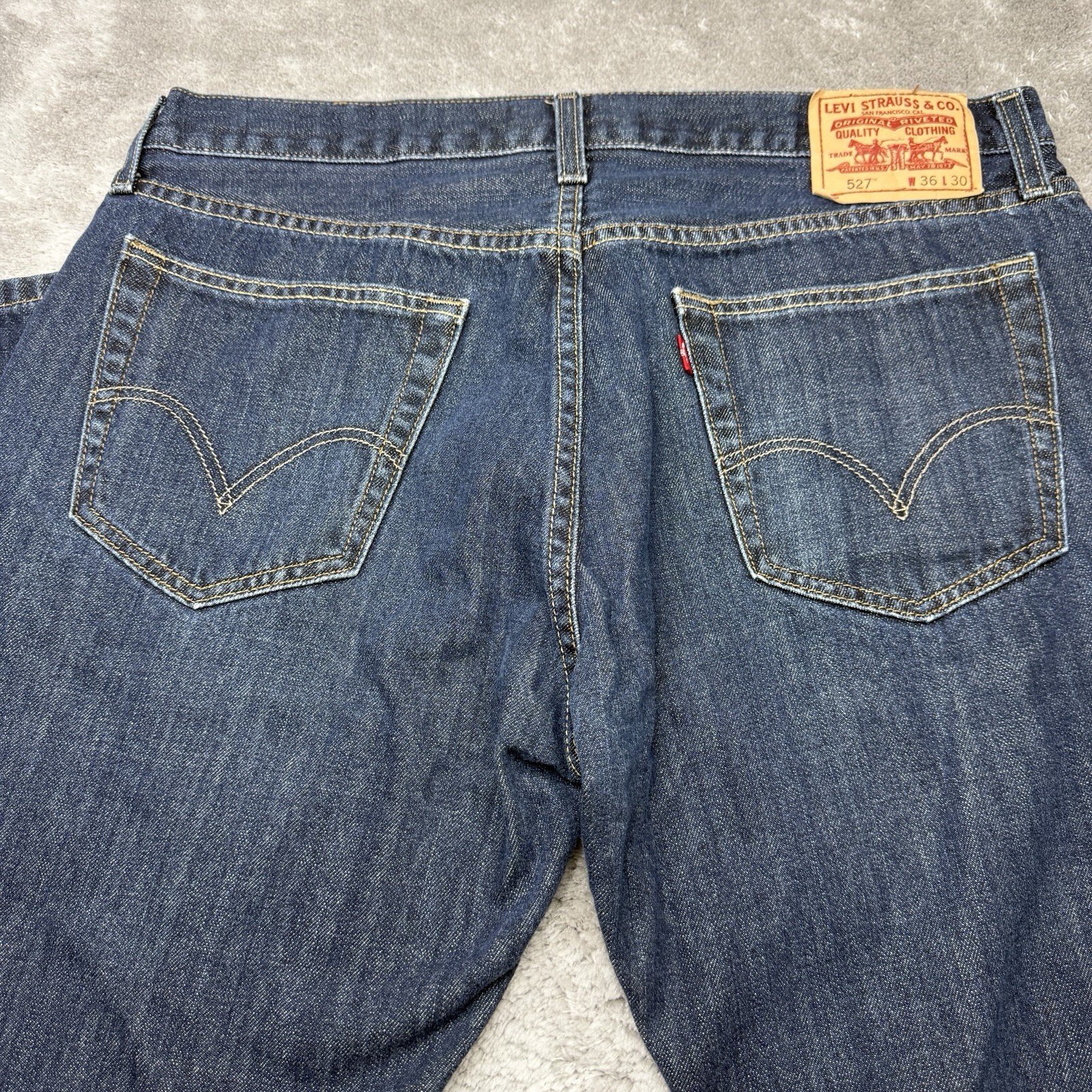 Levi’s 527 Vintage Y2K Low Boot Cut Jeans Mens 36×30 Dark Wash Blue Denim