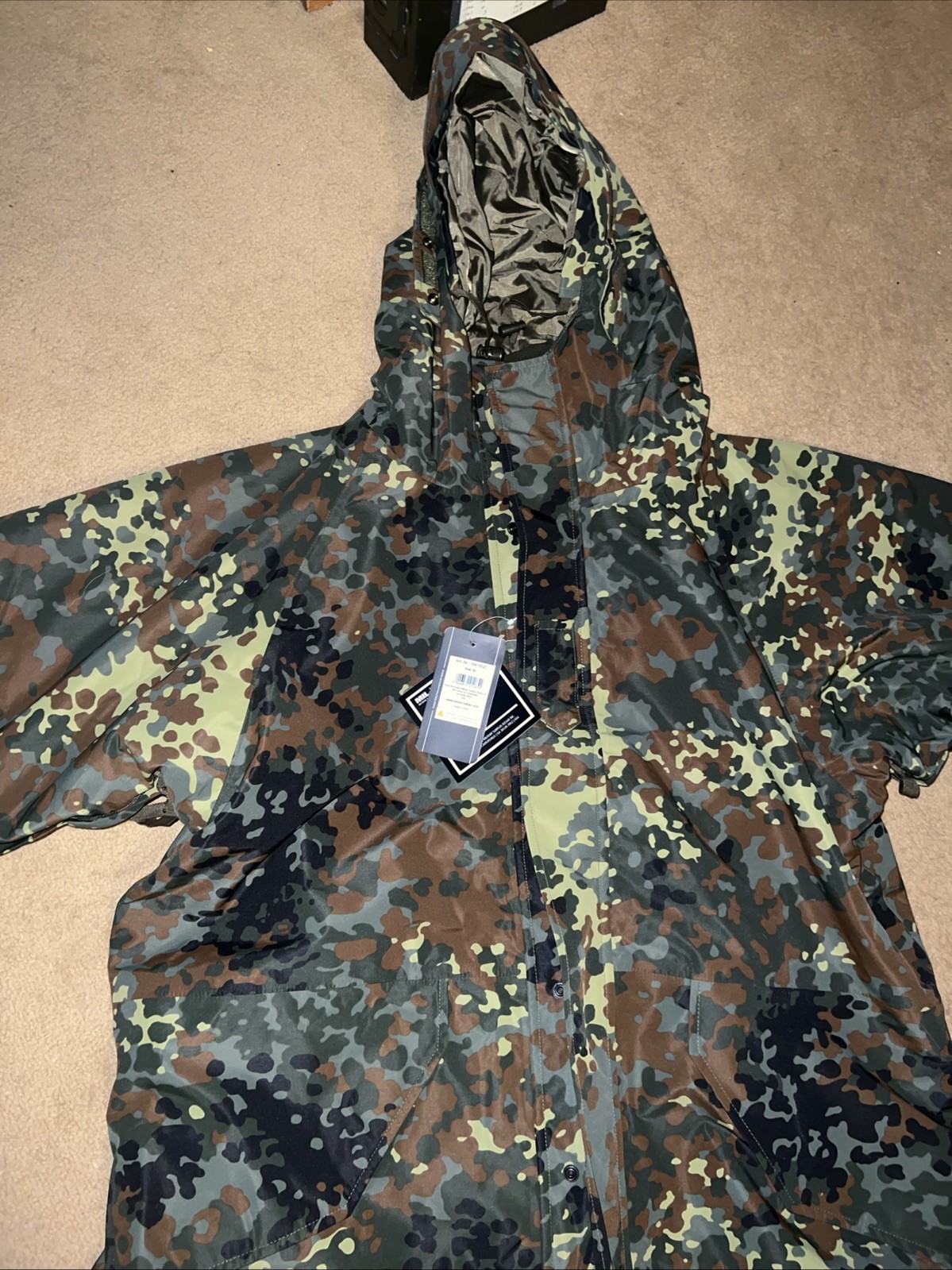 Mil-Tec German army Parka w liner GoreTex Flecktarn Waterproof Men XL Jacket
