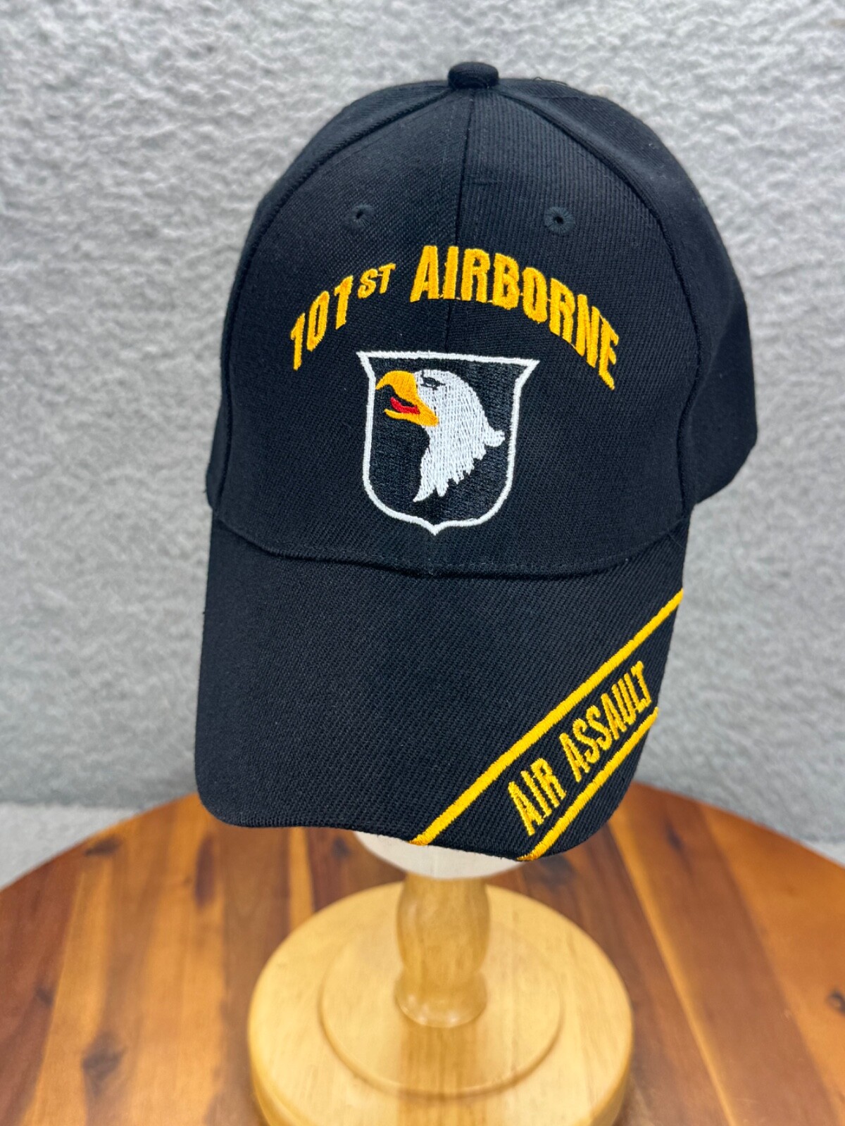101ST Airborne Air Assault Strapback Old Abe Army Hat Cap Embroidered Black Kys